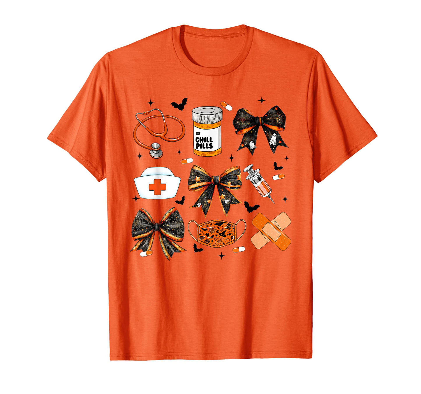 Nurse Halloween Coquette Bow Spooky Season Women Girl T-Shirt