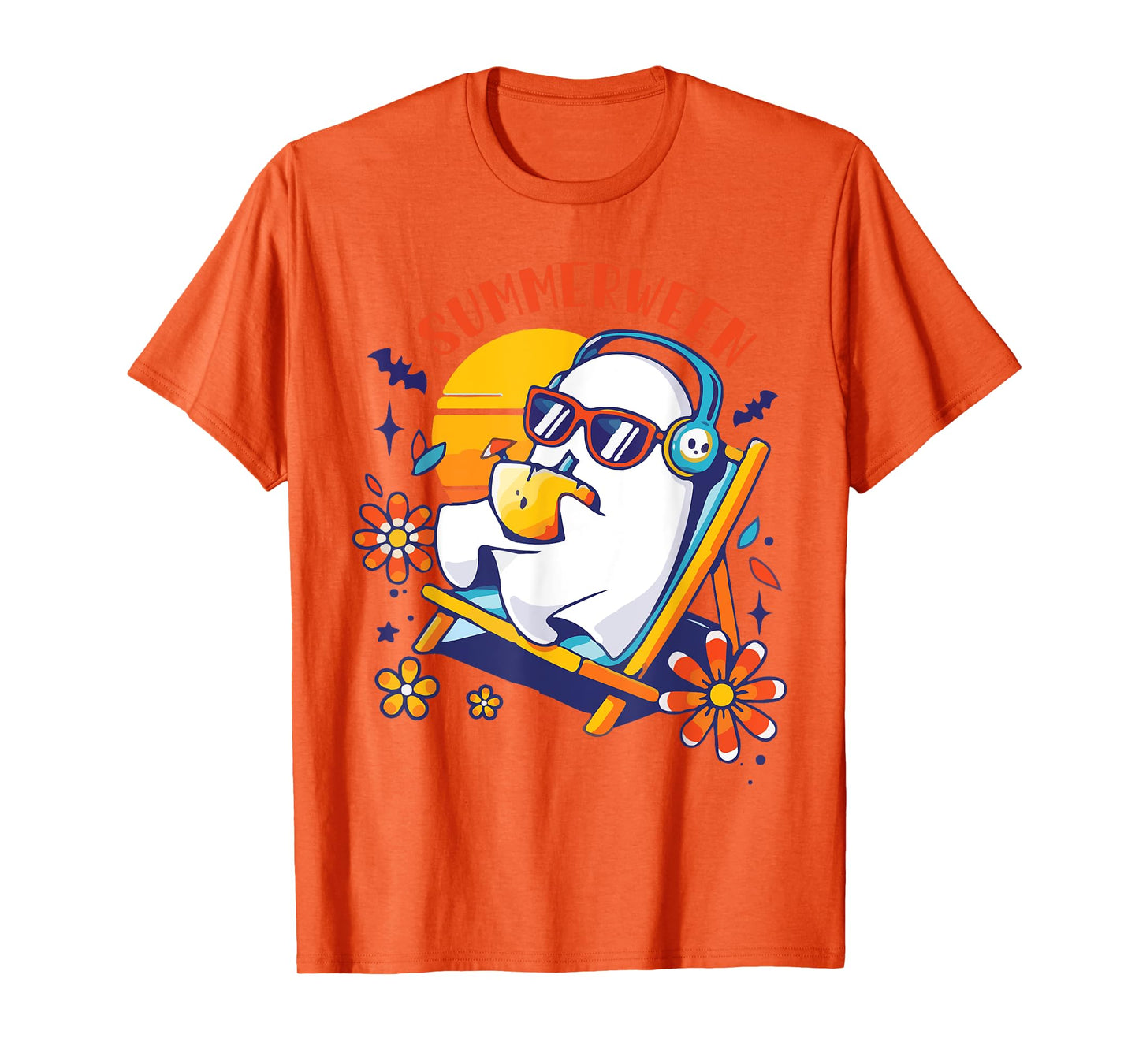 Summerween Cute Spooky Summer Ghost Halloween Lover T-Shirt