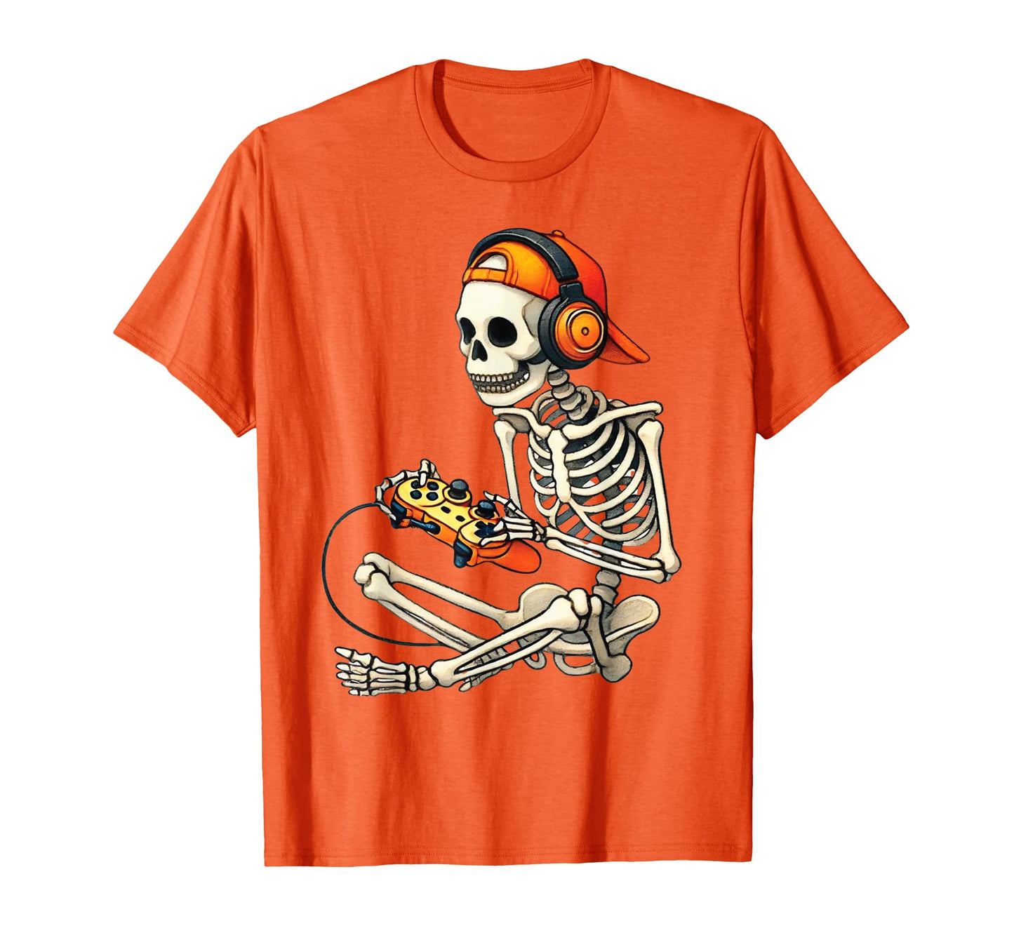 Halloween Skeleton Gamer Video Gaming Costume Boys Men Kids T-Shirt