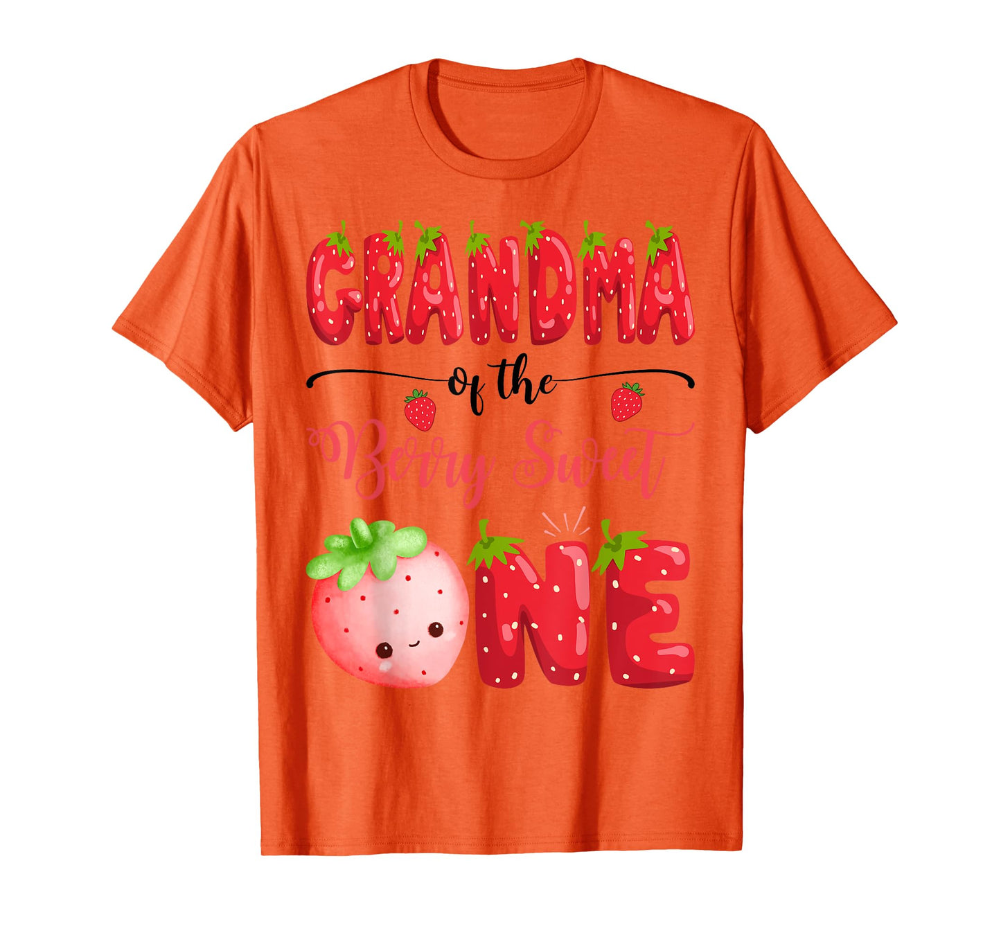 Grandma Of The Berry Sweet One Birthday Girl Strawberry T-Shirt