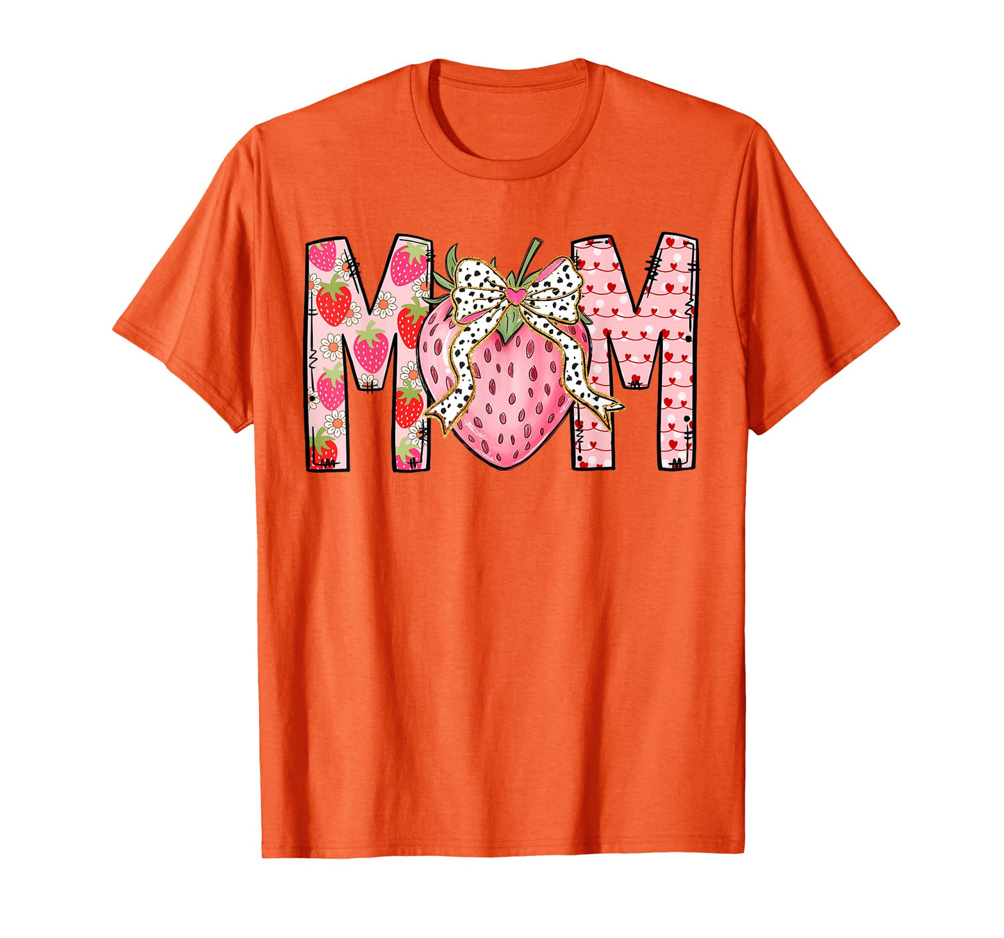 Mom Strawberry Coquette Bow Happy Valentine's Day 2025 T-Shirt