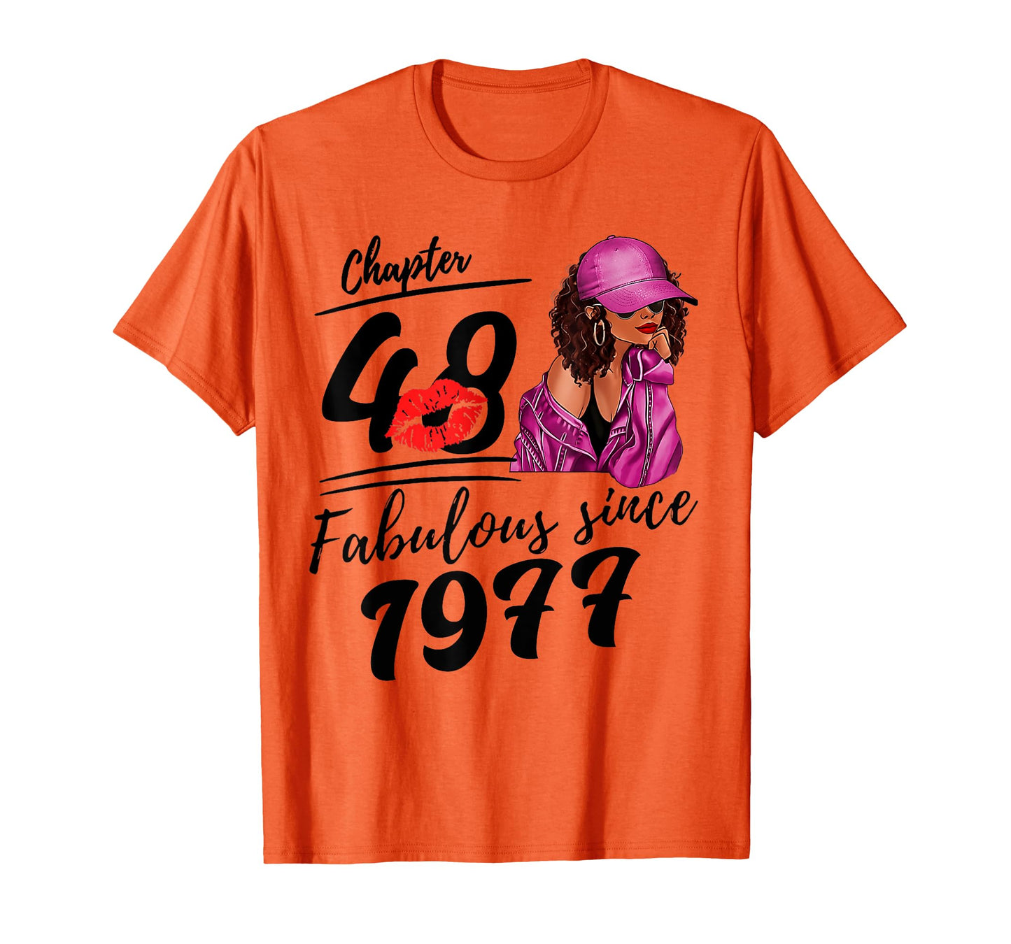 Chapter 48 Fabulous Since 1977 Black Women 48th Birthday T-Shirt