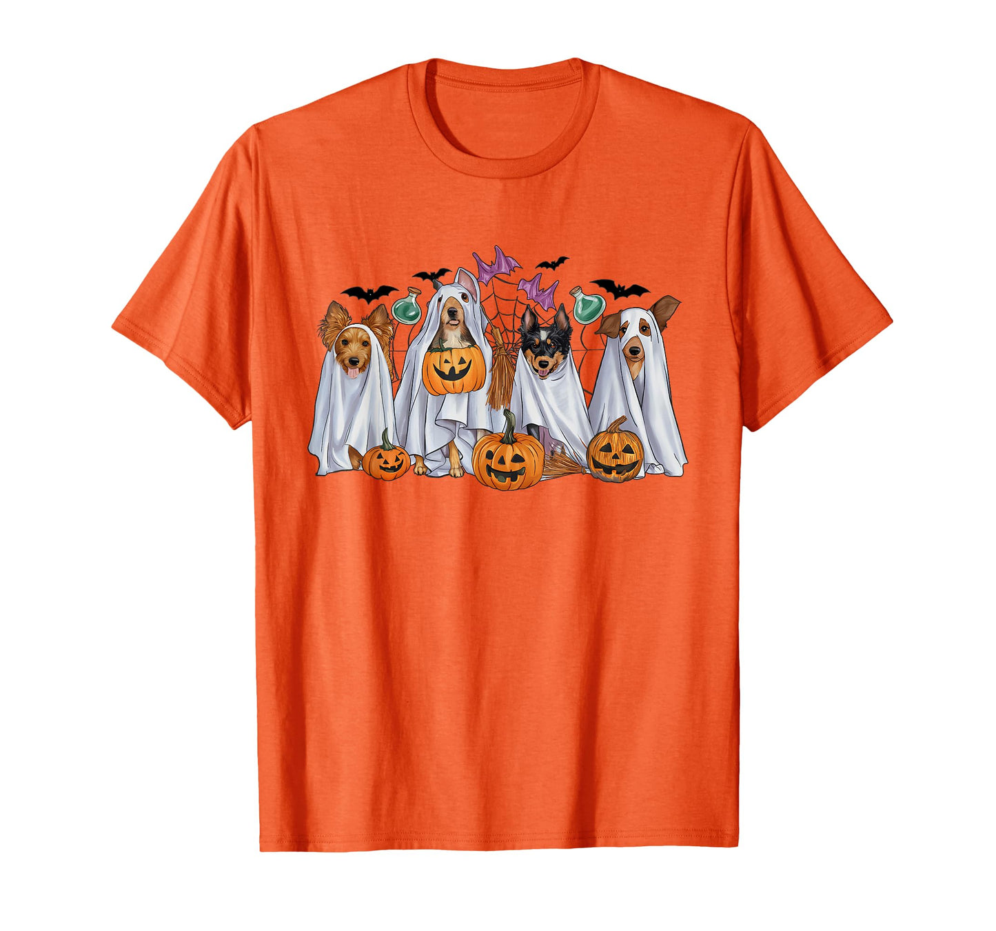Halloween Boo Dogs Ghost Pumpkins Spooky Dog Lover Outfit T-Shirt for Men Women Girls Kids