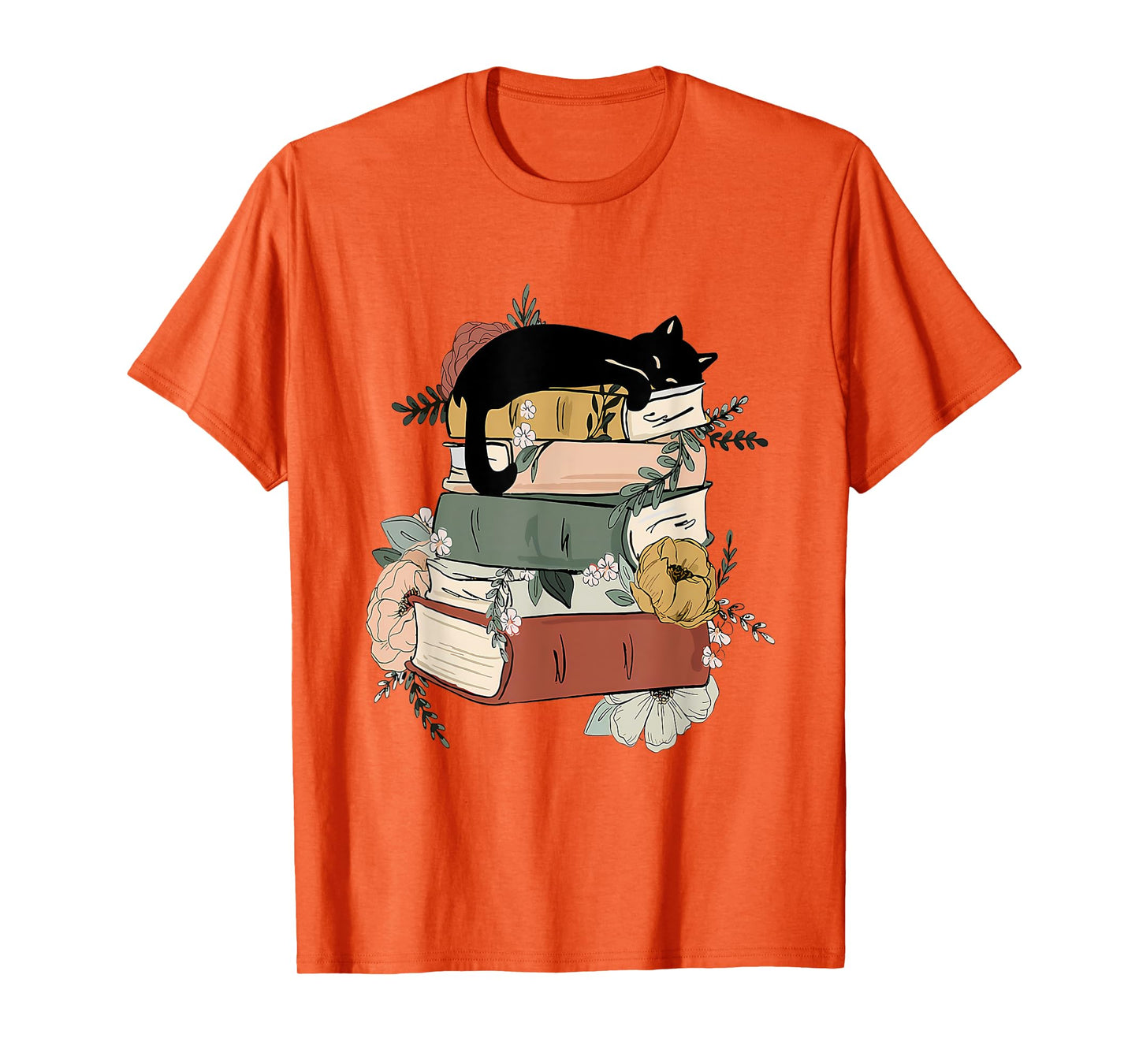 Cat Reading Book Cute Cat And Book Lover For Women Girls Kid T-Shirt