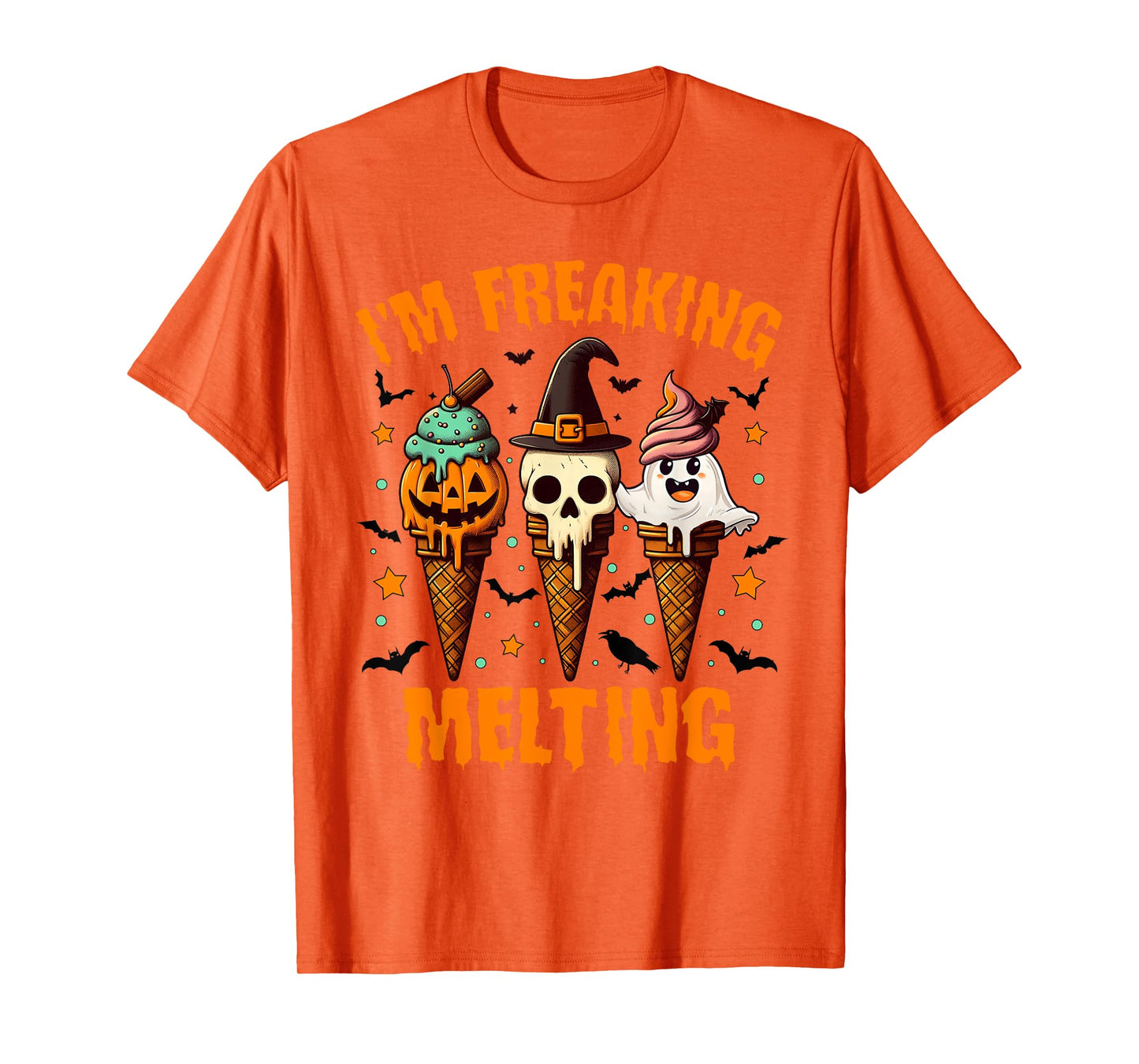 Halloween Vibes Spooky Mama Ice Cream I'm Freaking Melting T-Shirt