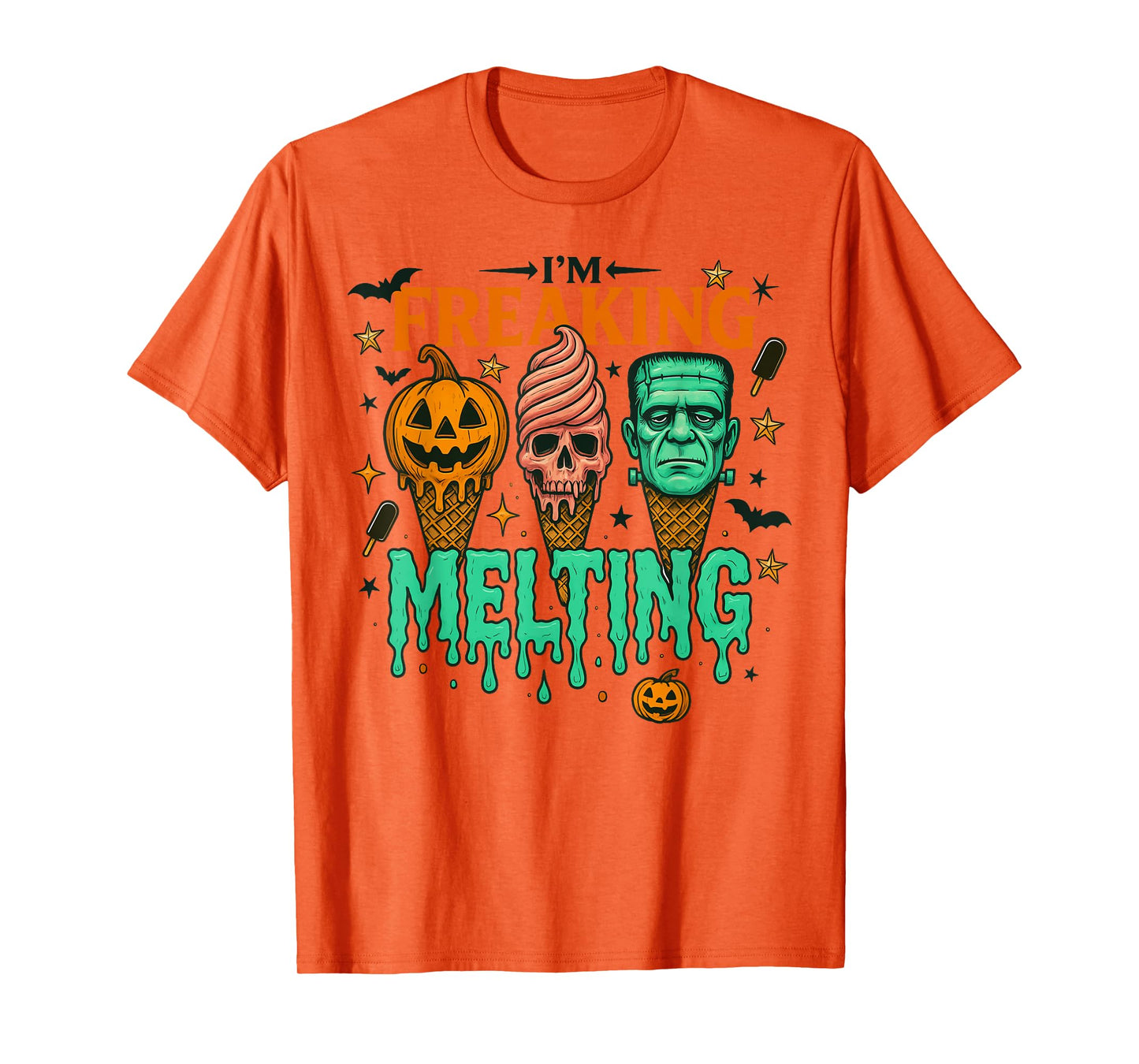I'm Freaking Melting Funny Halloween Ice Cream T-Shirt