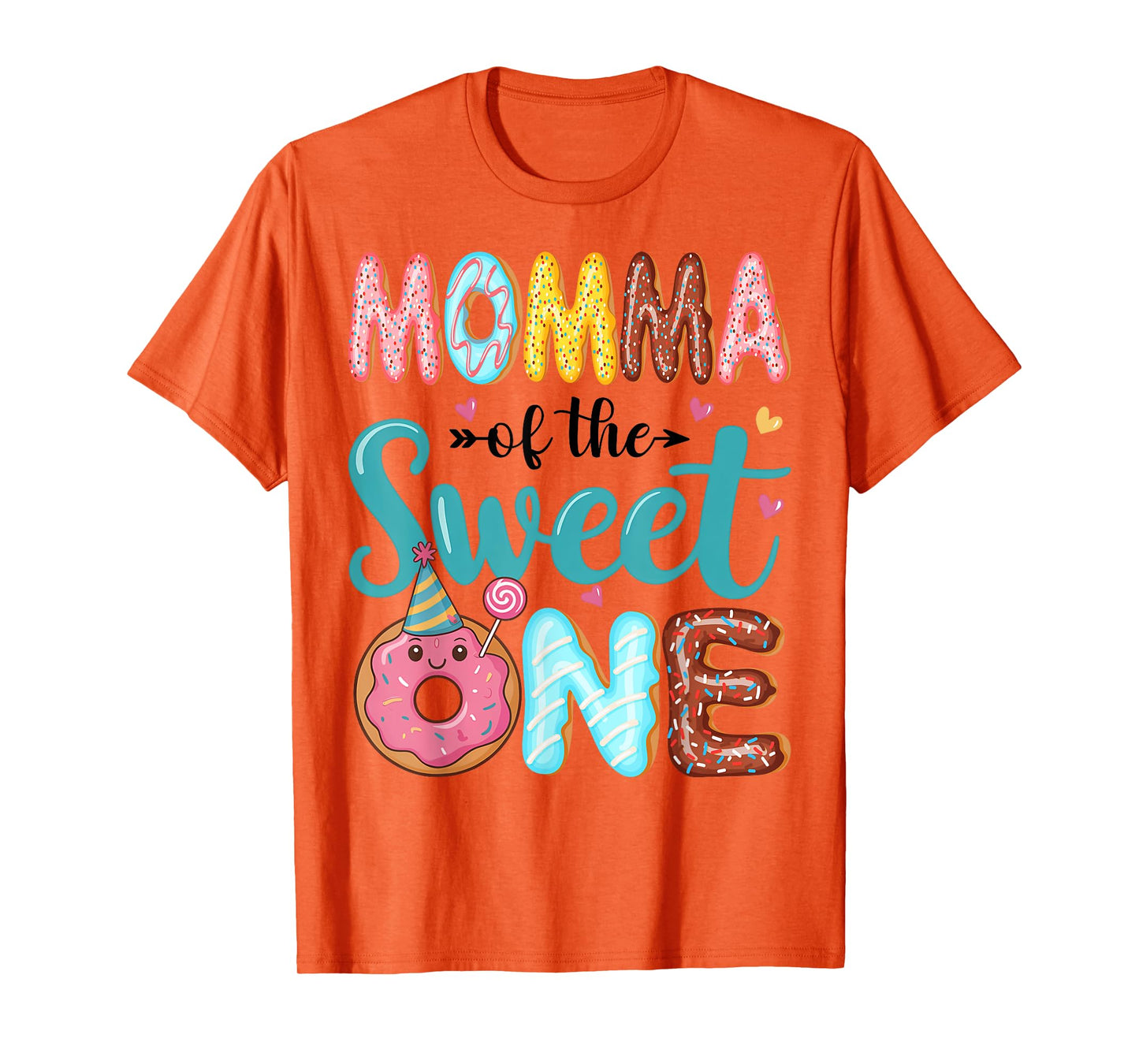 Momma Of The Sweet One 1st Birthday Girl Donut Party T-Shirt
