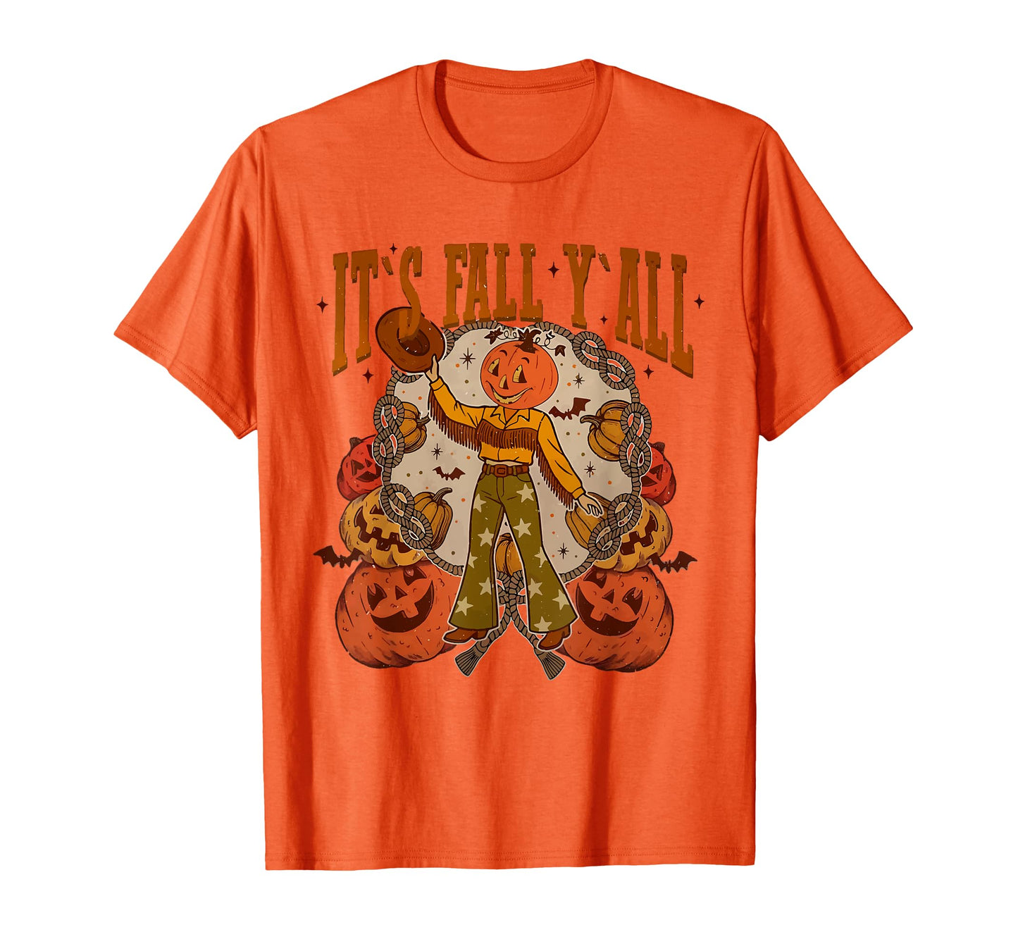 Vintage Funny Halloween Autumn Cute It's Fall Y'all Pumpkins T-Shirt