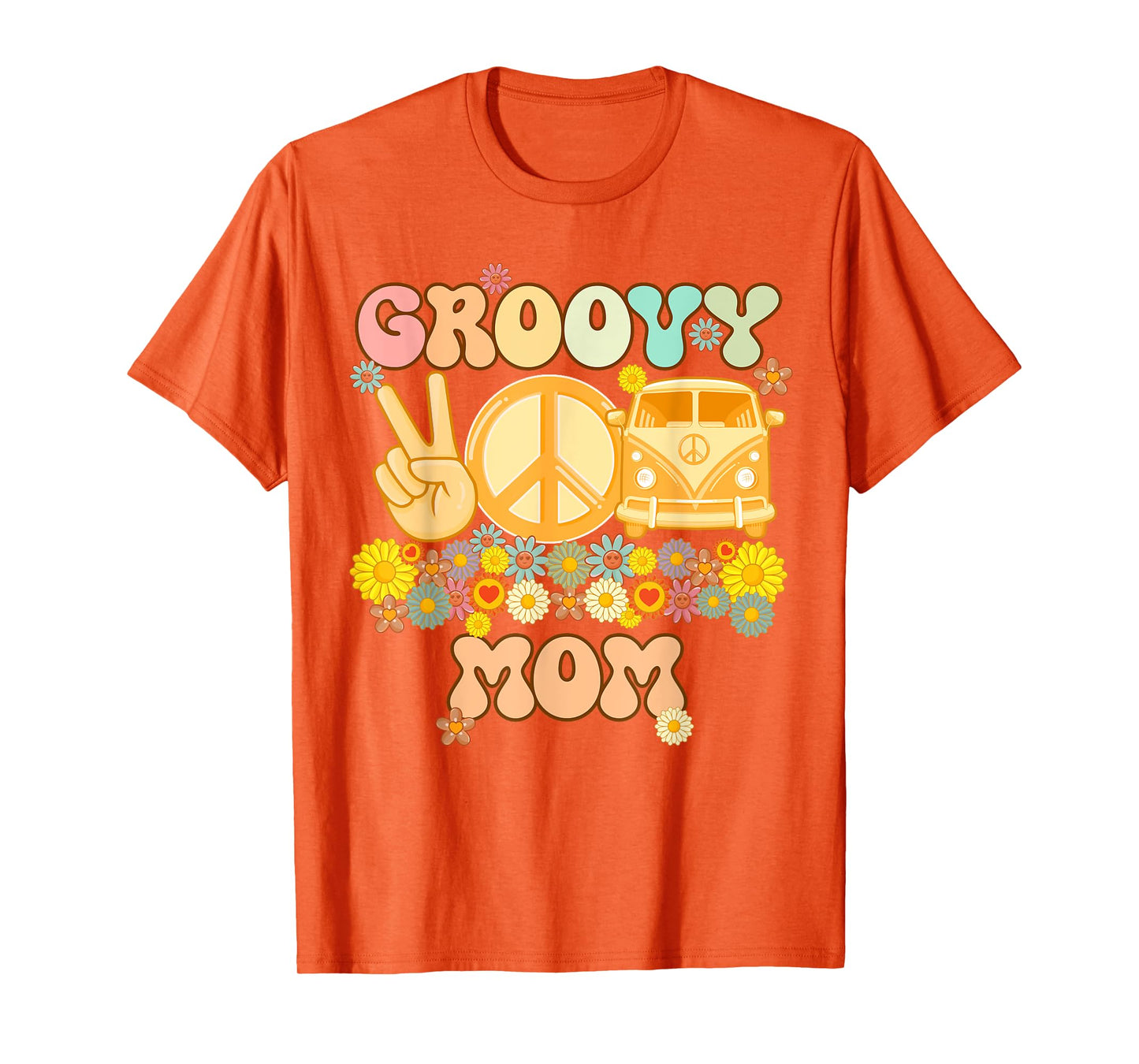 Groovy Mom Retro Matching Family Baby Shower Mother's Day T-Shirt