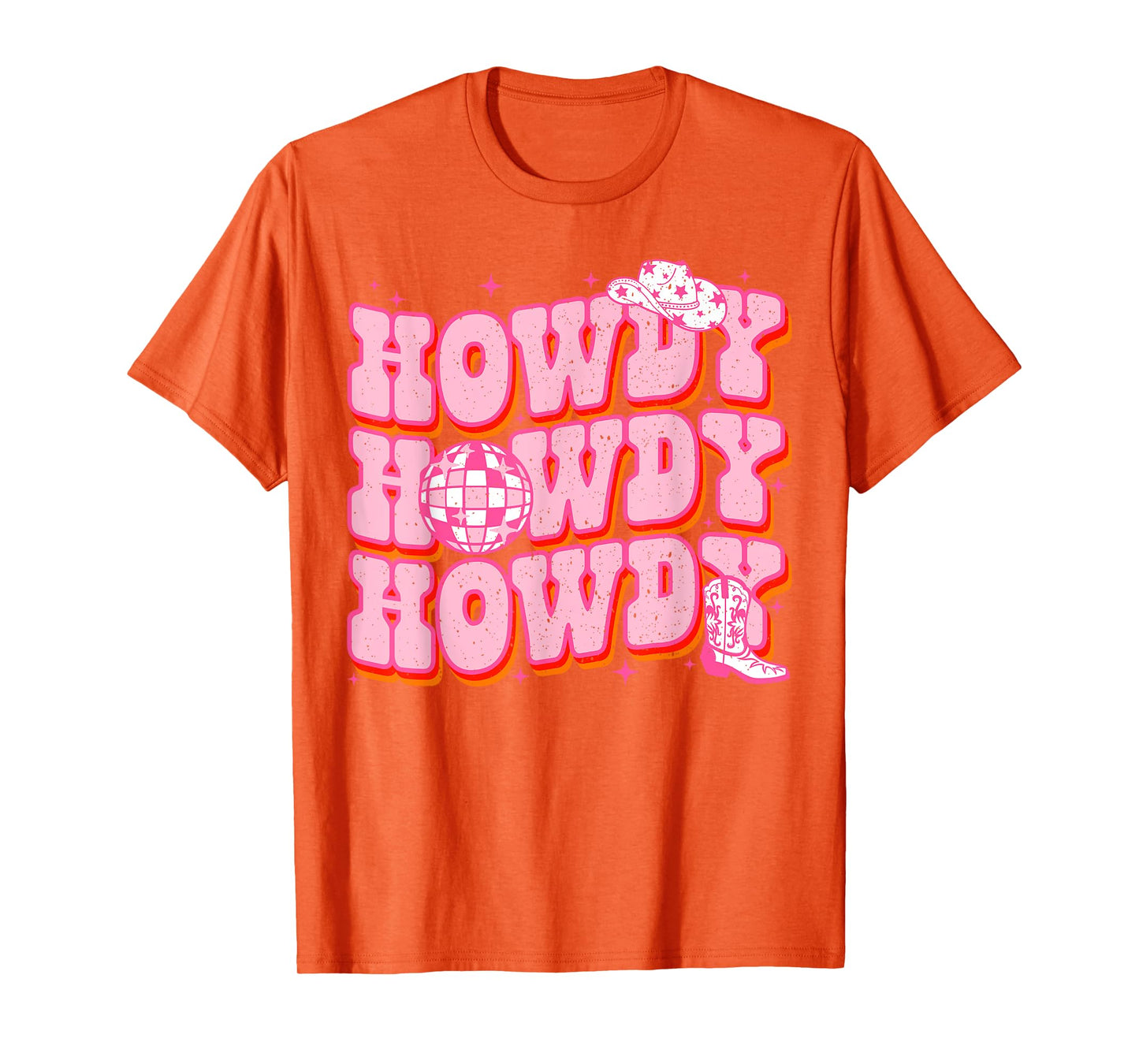 Howdy Southern Western Girl Country Rodeo Pink Cowgirl Disco T-Shirt