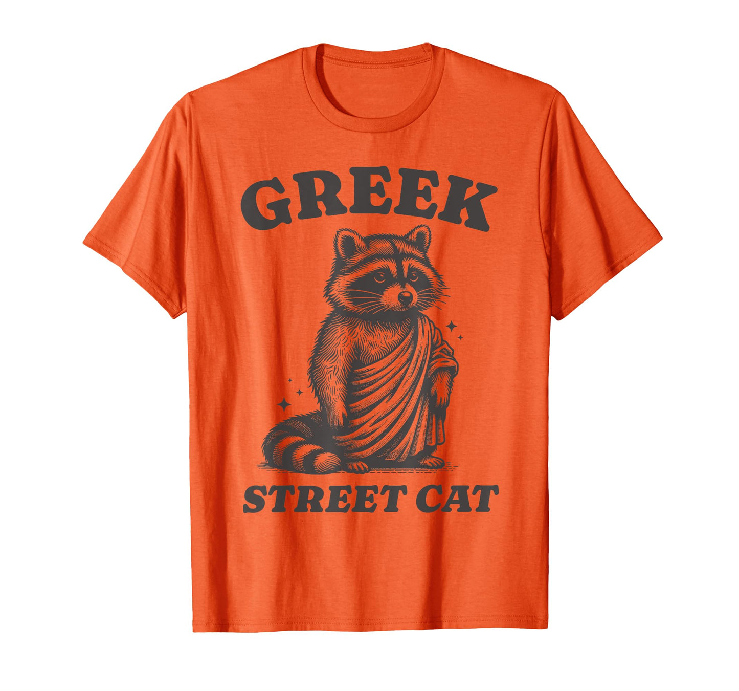 Greek Street Cat Greek Easter Funny Greek Toga Party Raccoon T-Shirt for Men Women Kids