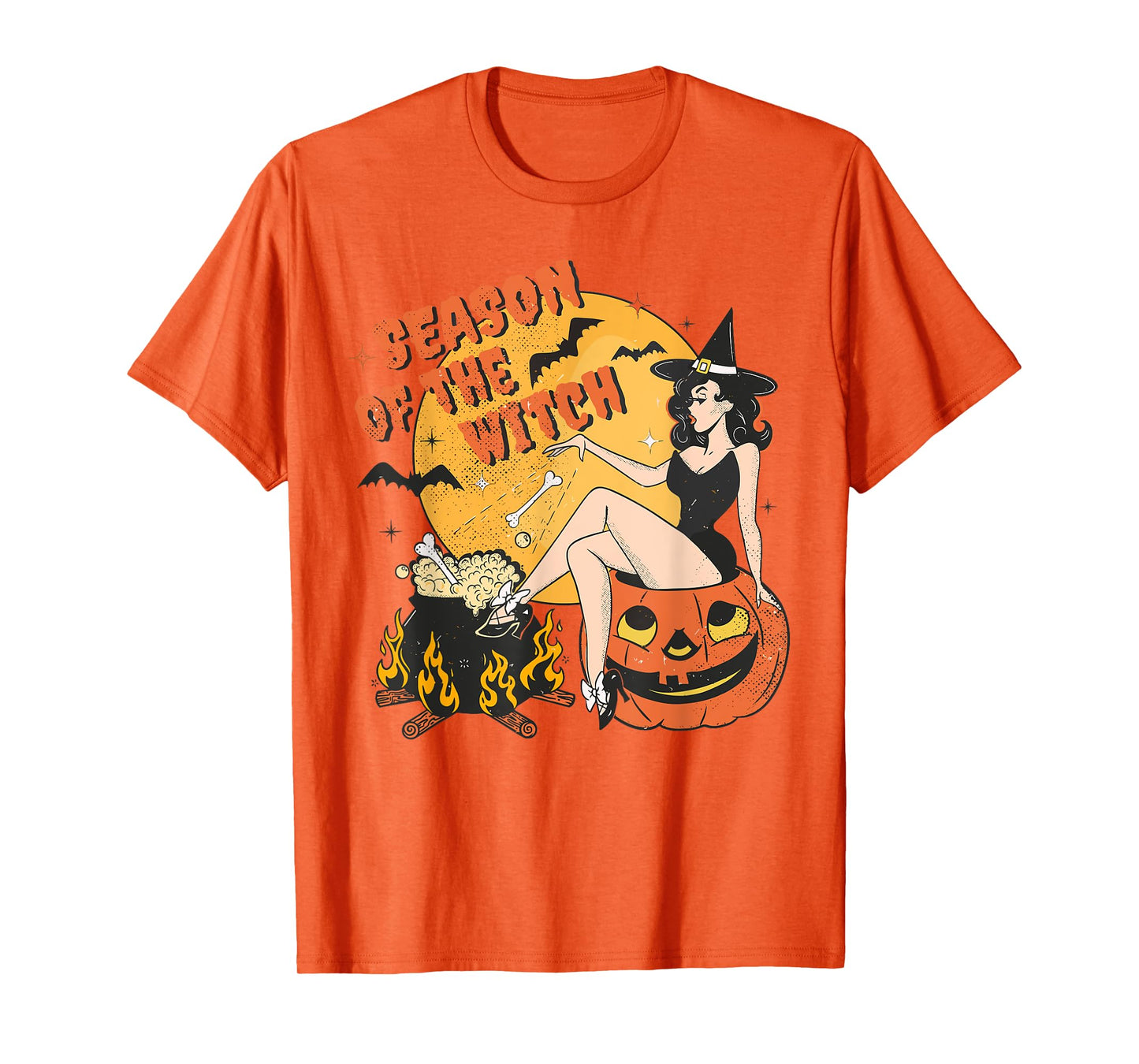 Retro Season of the Witch Halloween Salem Witch Womens Mens T-Shirt