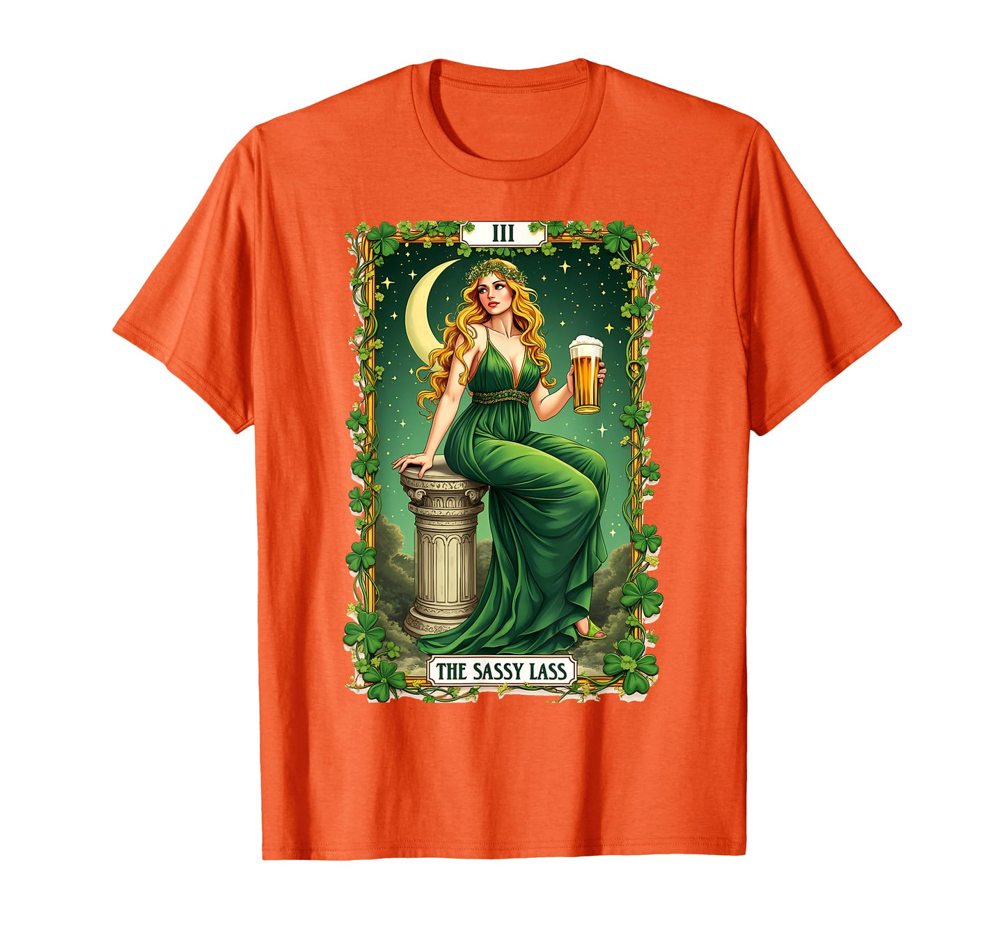 The Sassy Lass Elegant Tarot Card St Patrick’s Day T-Shirt