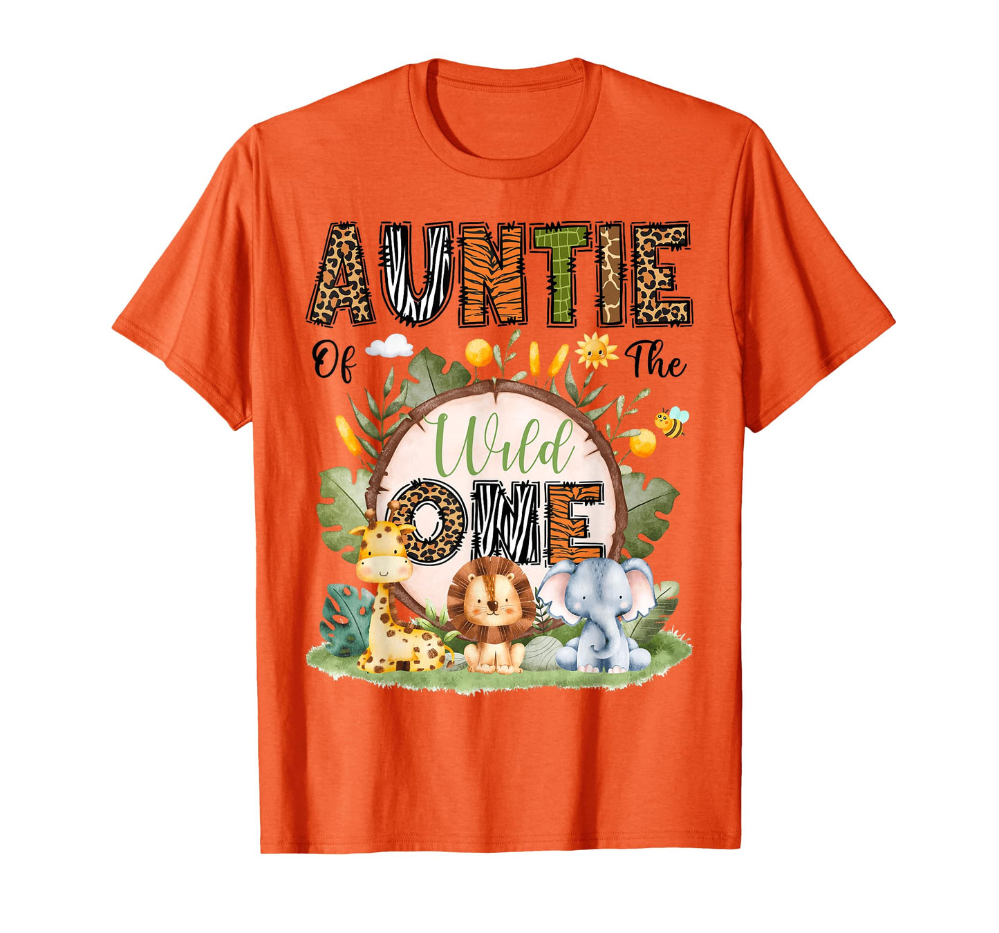 Auntie Of The Wild One 1St Birthday Boy Safari Jungle T-Shirt