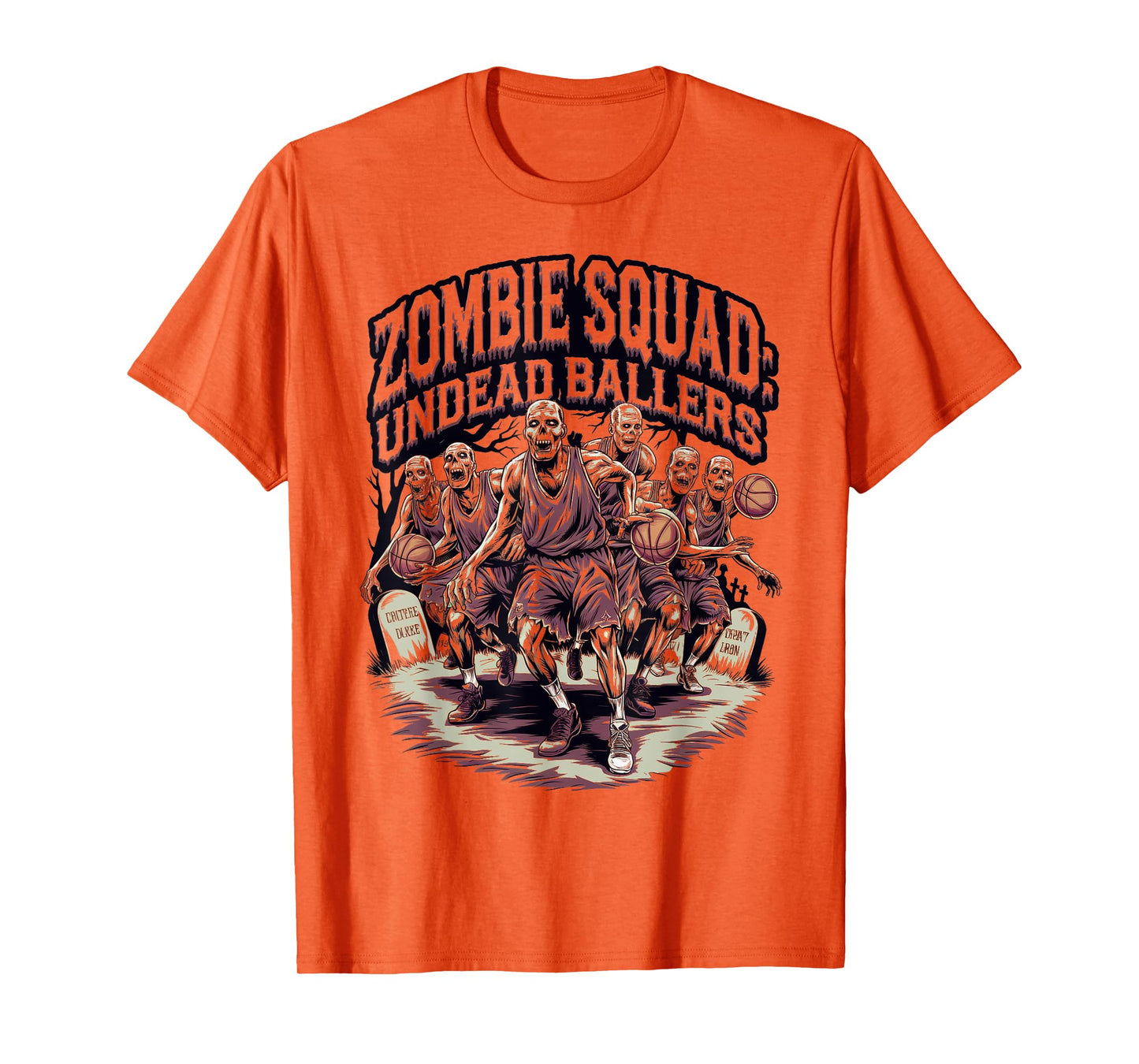Zombie Squad Undead Ballers Halloween Basketball T-Shirt