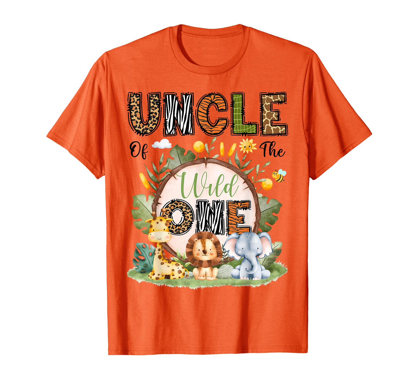 Uncle Of The Wild One 1St Birthday Boy Safari Jungle T-Shirt