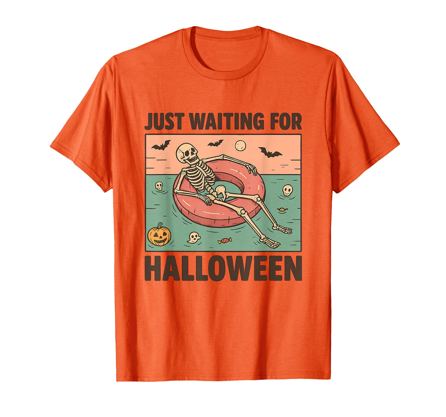 Spooky Summer Skeleton Just Waiting For Halloween T-Shirt