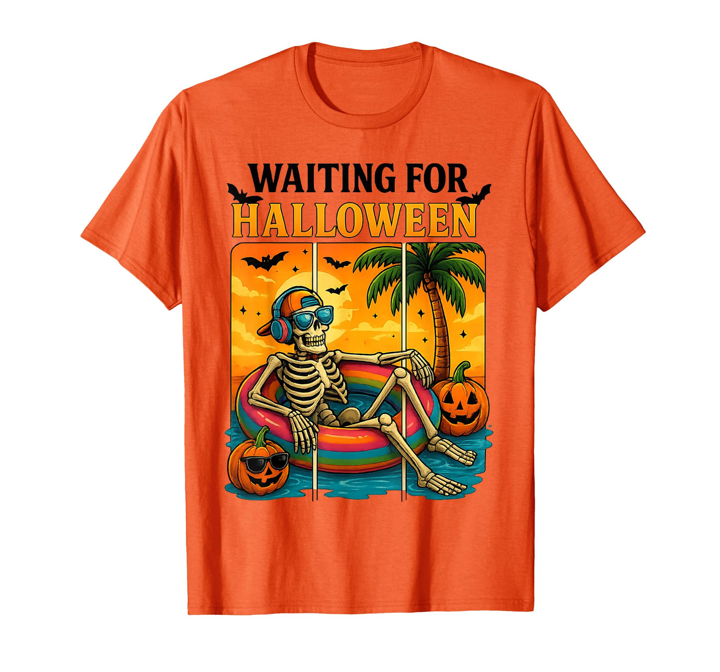 Spooky Summer Skeleton Just Waiting for Halloween T-Shirt