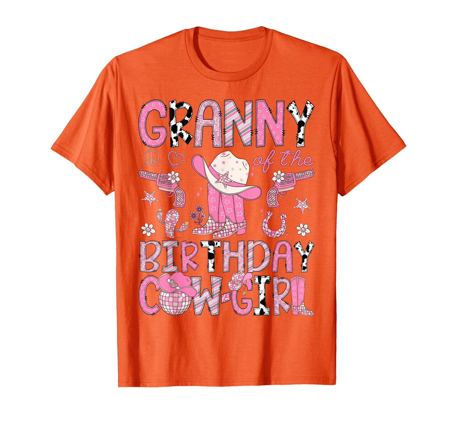 Granny Of The Birthday CowGirl Pink Rodeo Western T-Shirt