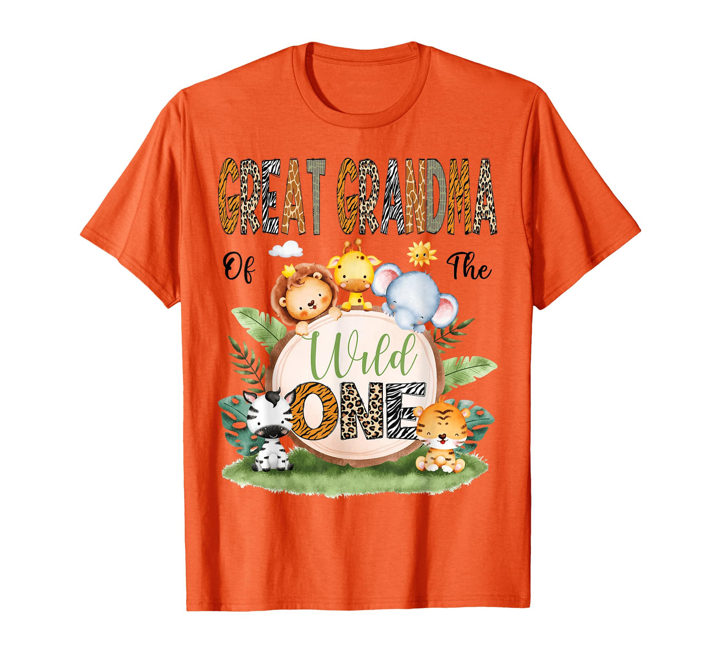 Great Grandma Of The Wild One Safari Jungle 1St Birthday T-Shirt