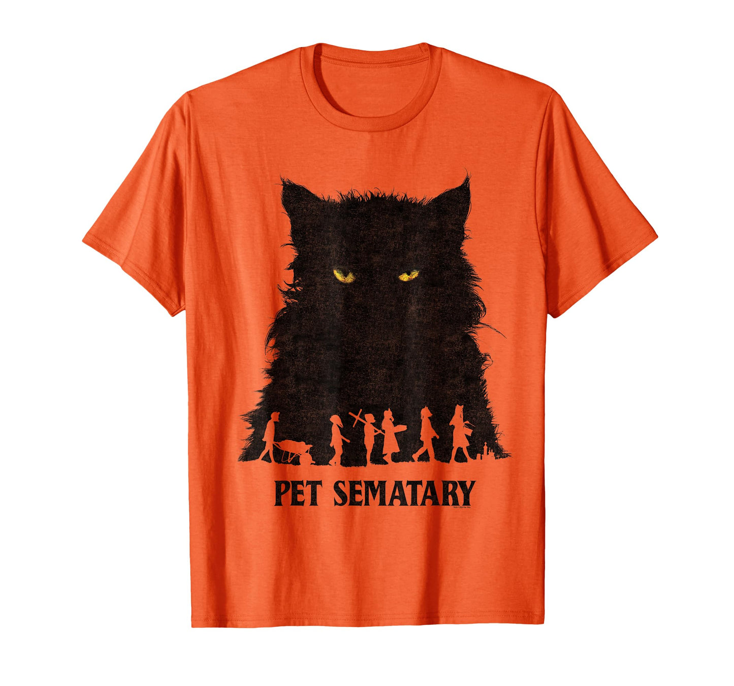 Pet Sematary Halloween Silhouettes Cat Yellow Glowing Eyes T-Shirt