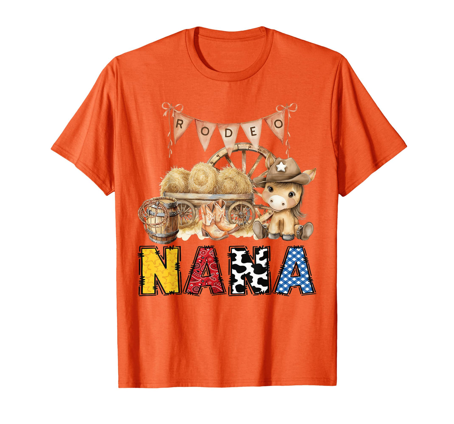 Rodeo Nana Western Cowboy Birthday Matching Family T-Shirt