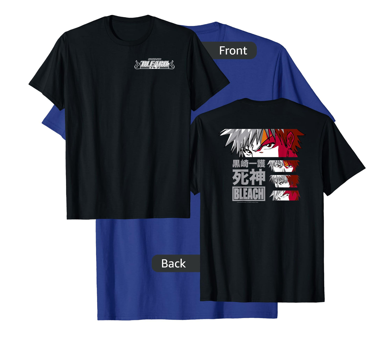 Bleach Ichigo Eyes with Kanji Front and Back Anime T-Shirt