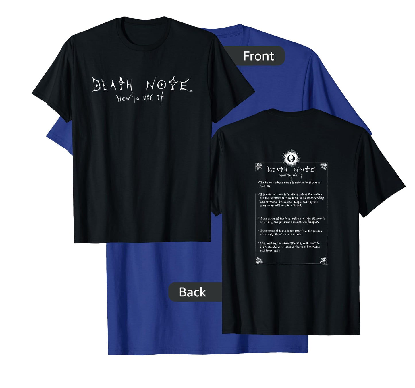 Death Note How to Use It Front and Back Anime T-Shirt