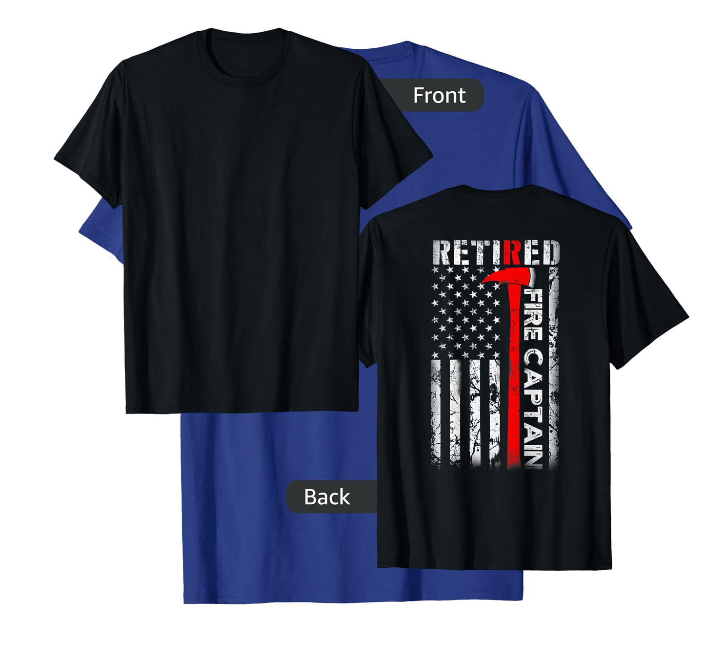 Retired Firefighter Fire Captain Retirement UAS flag Gifts T-Shirt