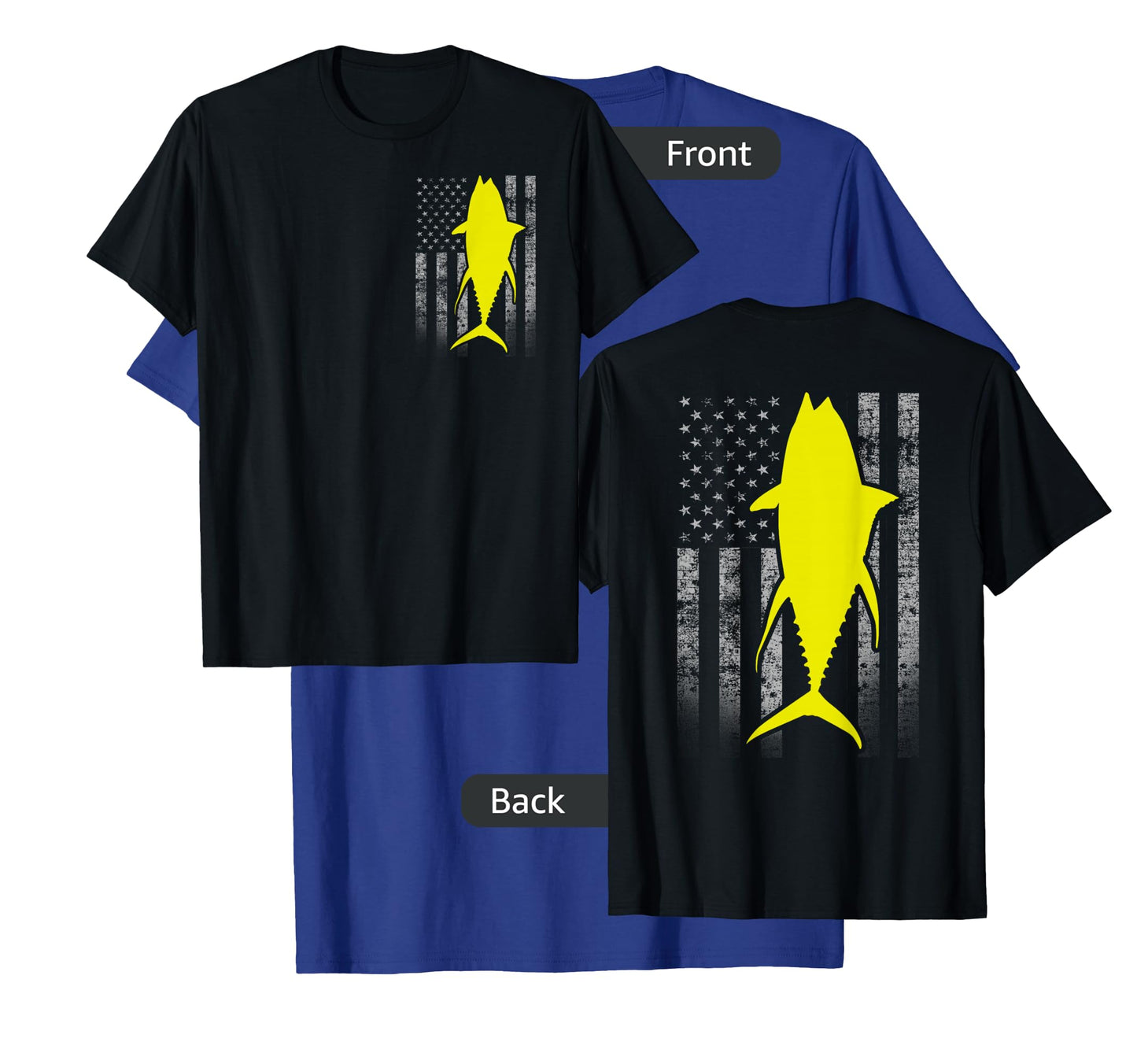 Two-Sided Yellowfin Flag Shirt - Yellowfin Tuna US Flag T-Shirt