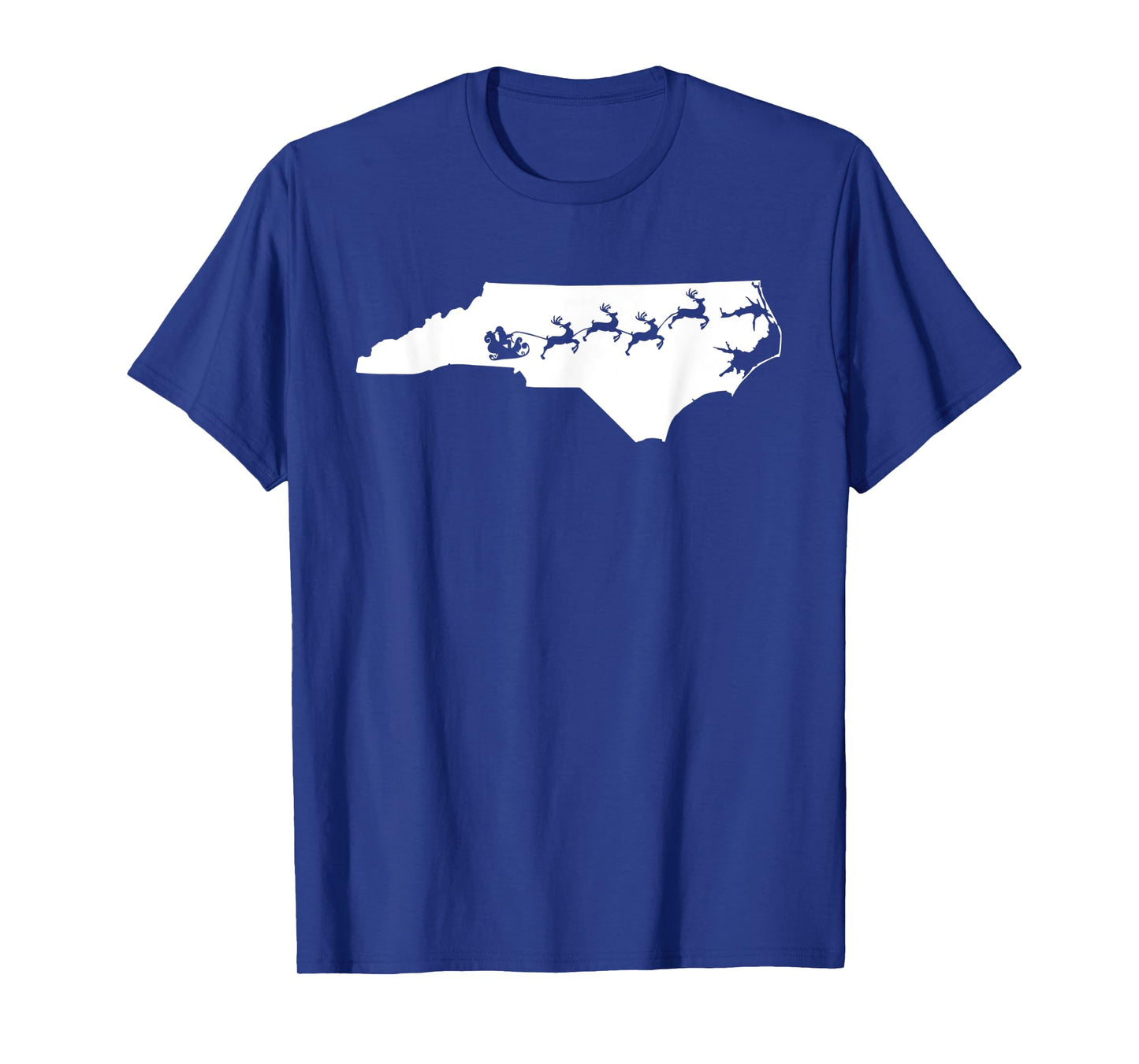 North Carolina Christmas Map Reindeer T-Shirt
