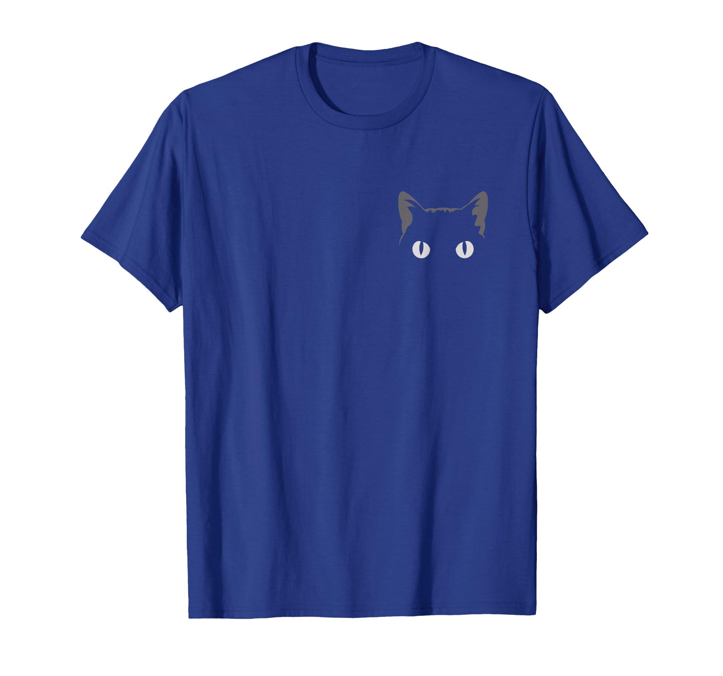 Black Cat Pocket Logo Minimalist Funny Cat Eyes Cat Lovers T-Shirt