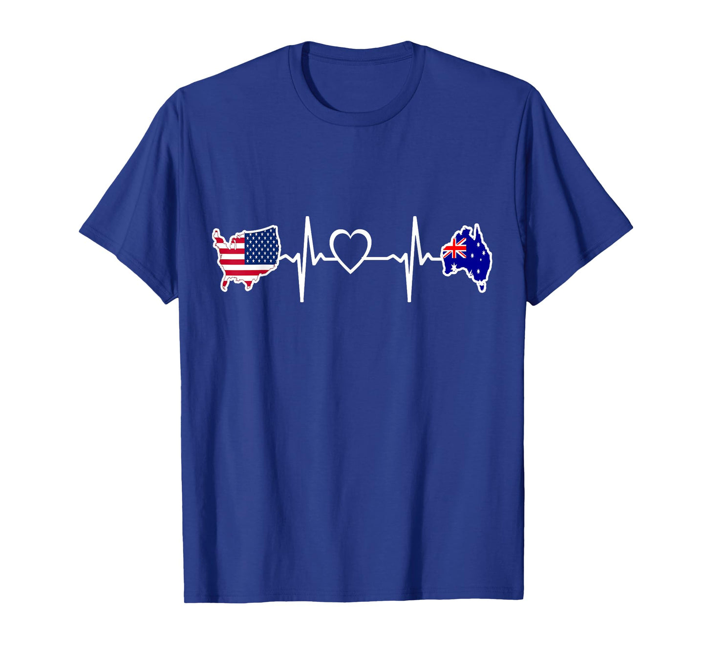 Australia American USA Flag - USA Australian Heartbeat T-Shirt