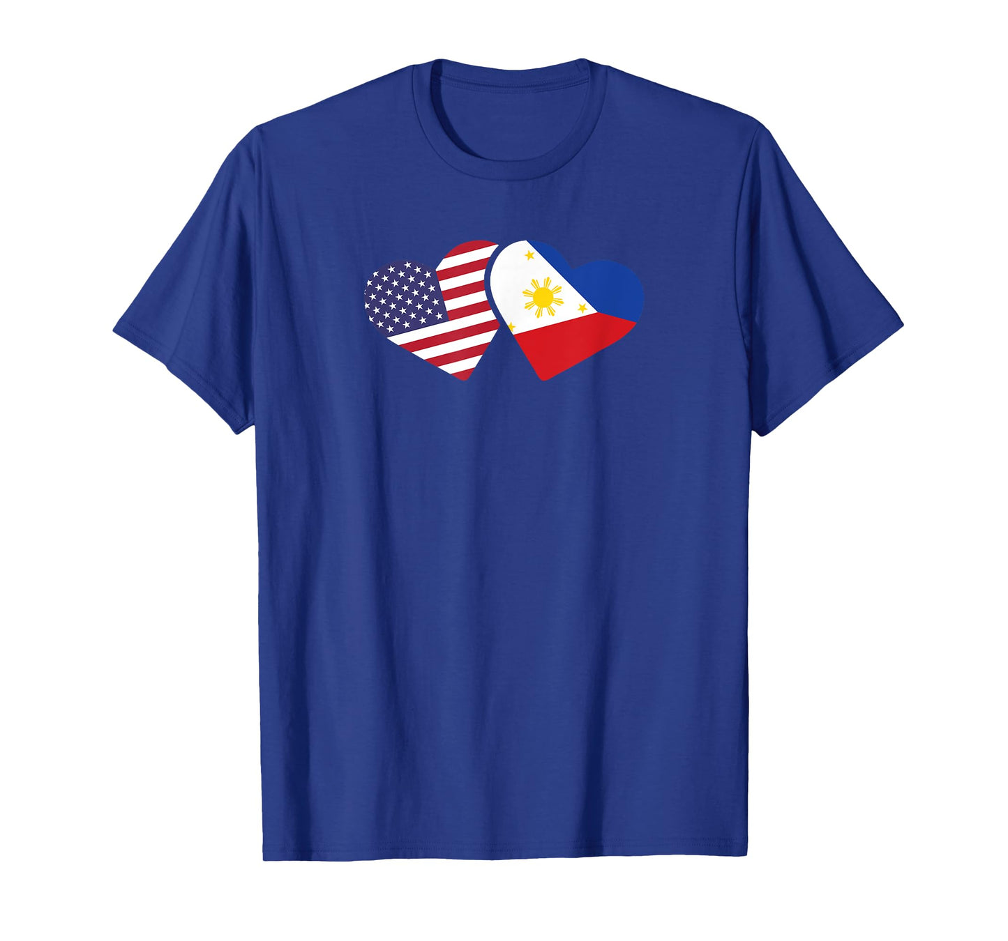 Philippines USA Flag T Shirt Heart Filipino American Love Kids Men T-Shirt