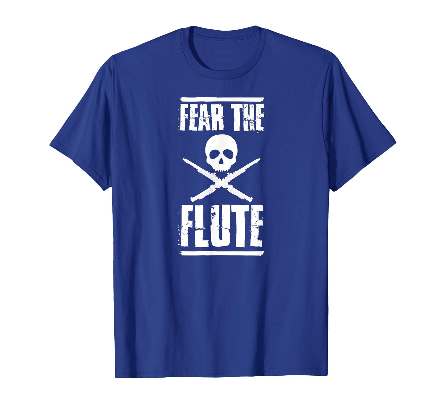 Fear The Flute Spooky Halloween Flutist Skull T-Shirt