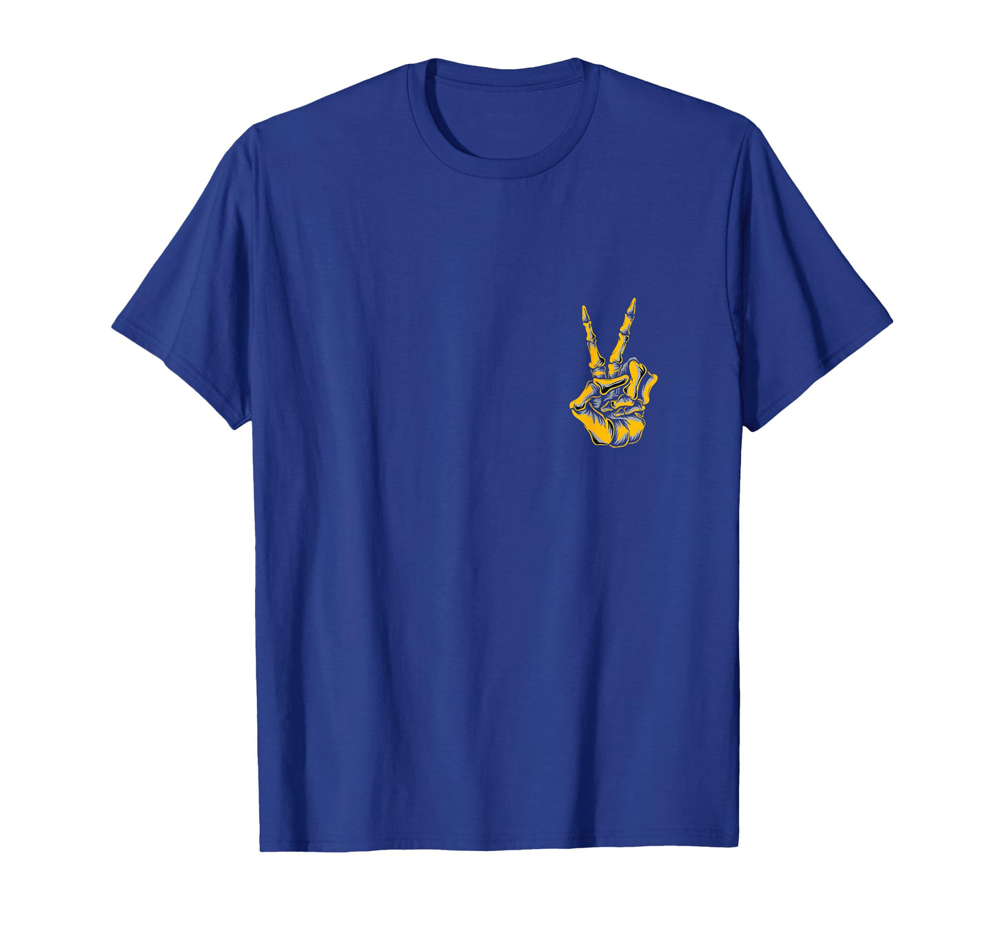 Purple and Golds Peace Skeleton Hand-gold & Purple Graphic T-Shirt