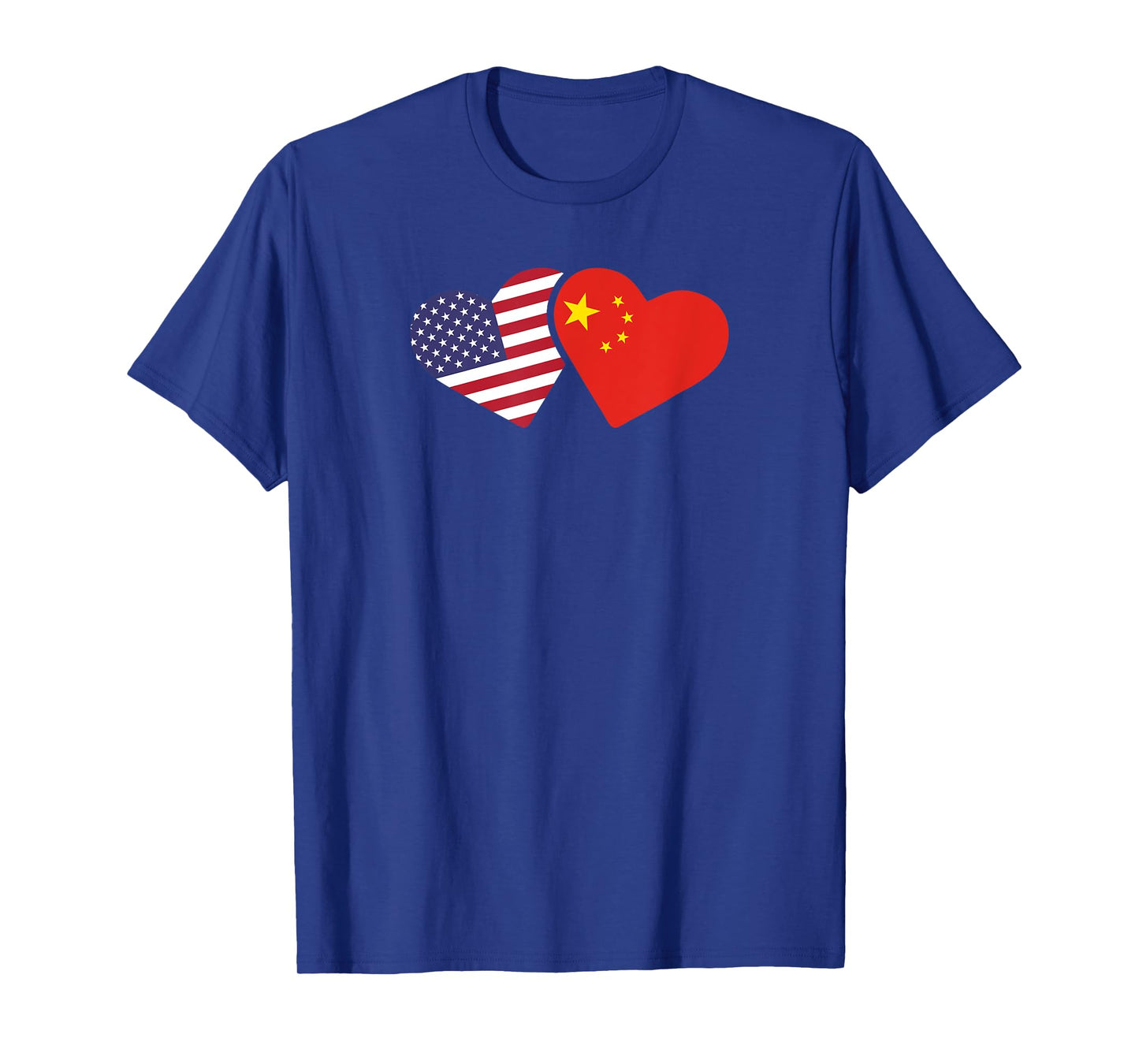 China USA Flag T Shirt Heart Chinese American Love Gift T-Shirt