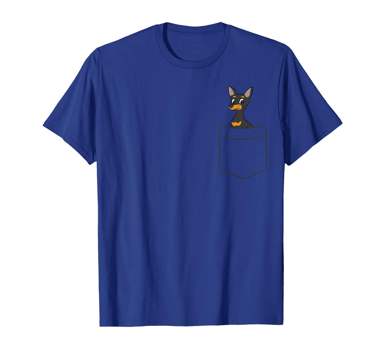 Miniature Pinscher Dog In Pocket Funny Miniature Pinscher T-Shirt