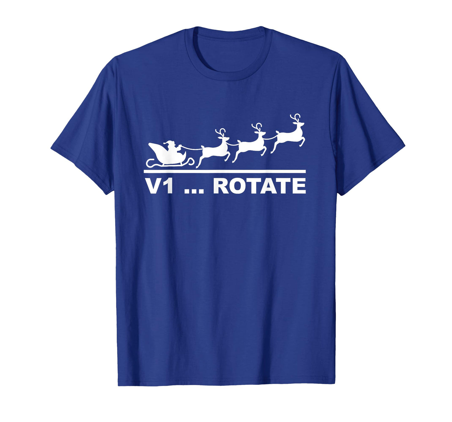 Santa Take Off Sleigh V1 Rotate Funny Pilot Christmas Gifts T-Shirt