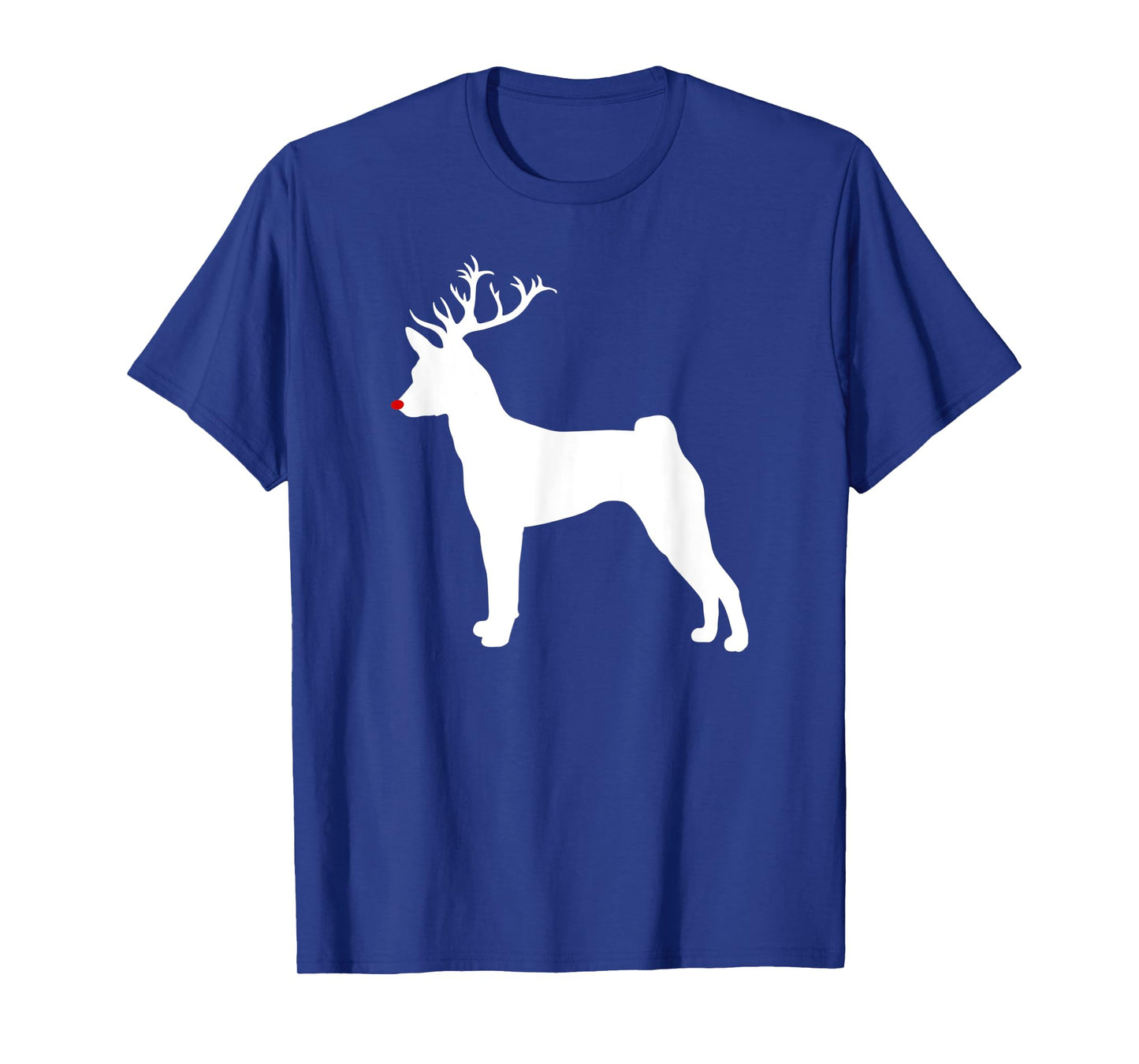 Funny Basenji Dog Christmas Reindeer Antlers Xmas T-Shirt