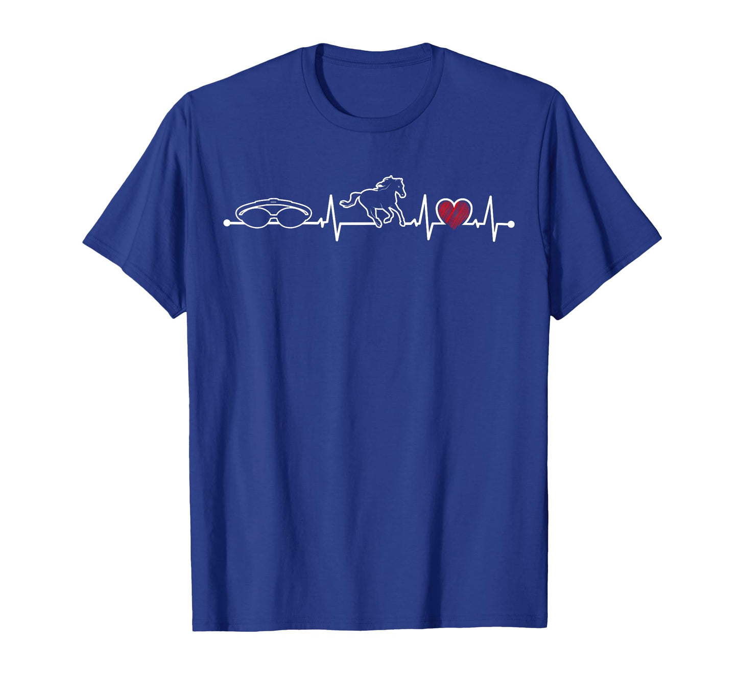 Horse And Swimming Heartbeat Heart Swim, Horseback Riding T-Shirt