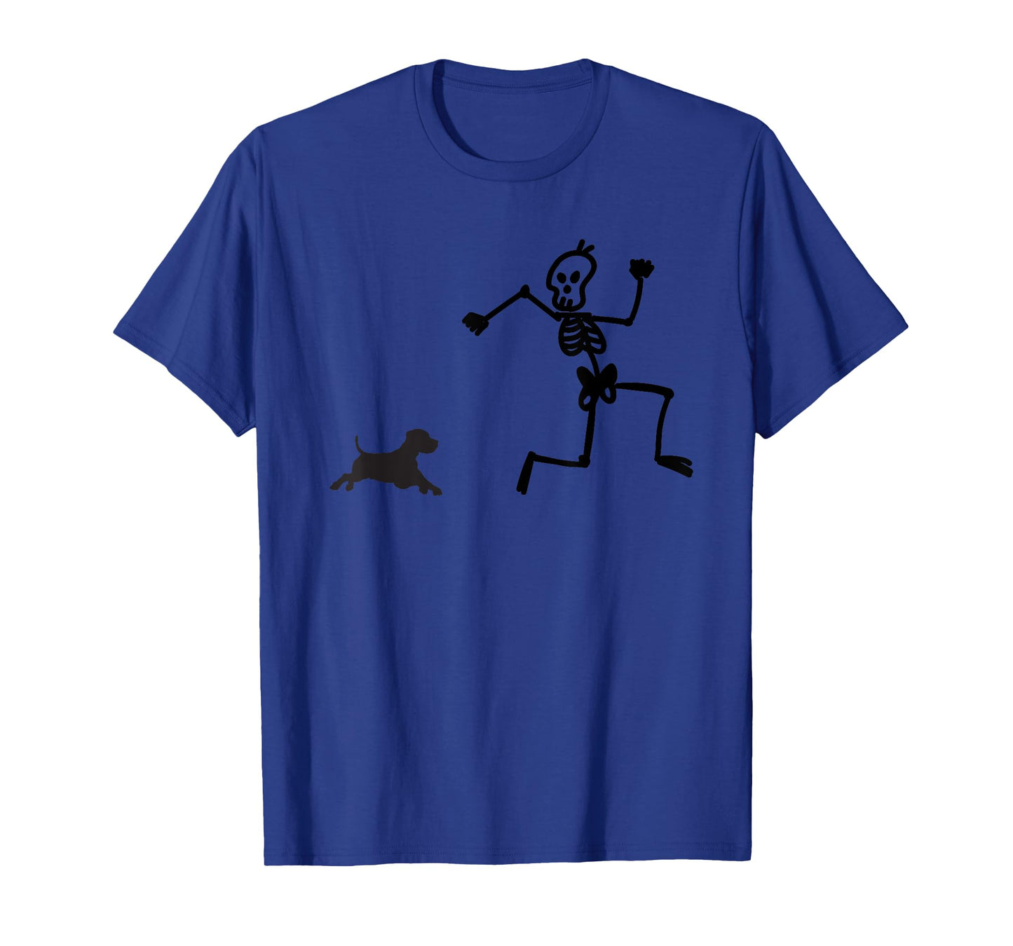 Halloween Dog, Funny Skeleton, Skeleton Chasing Dog Men Women Kids T-Shirt