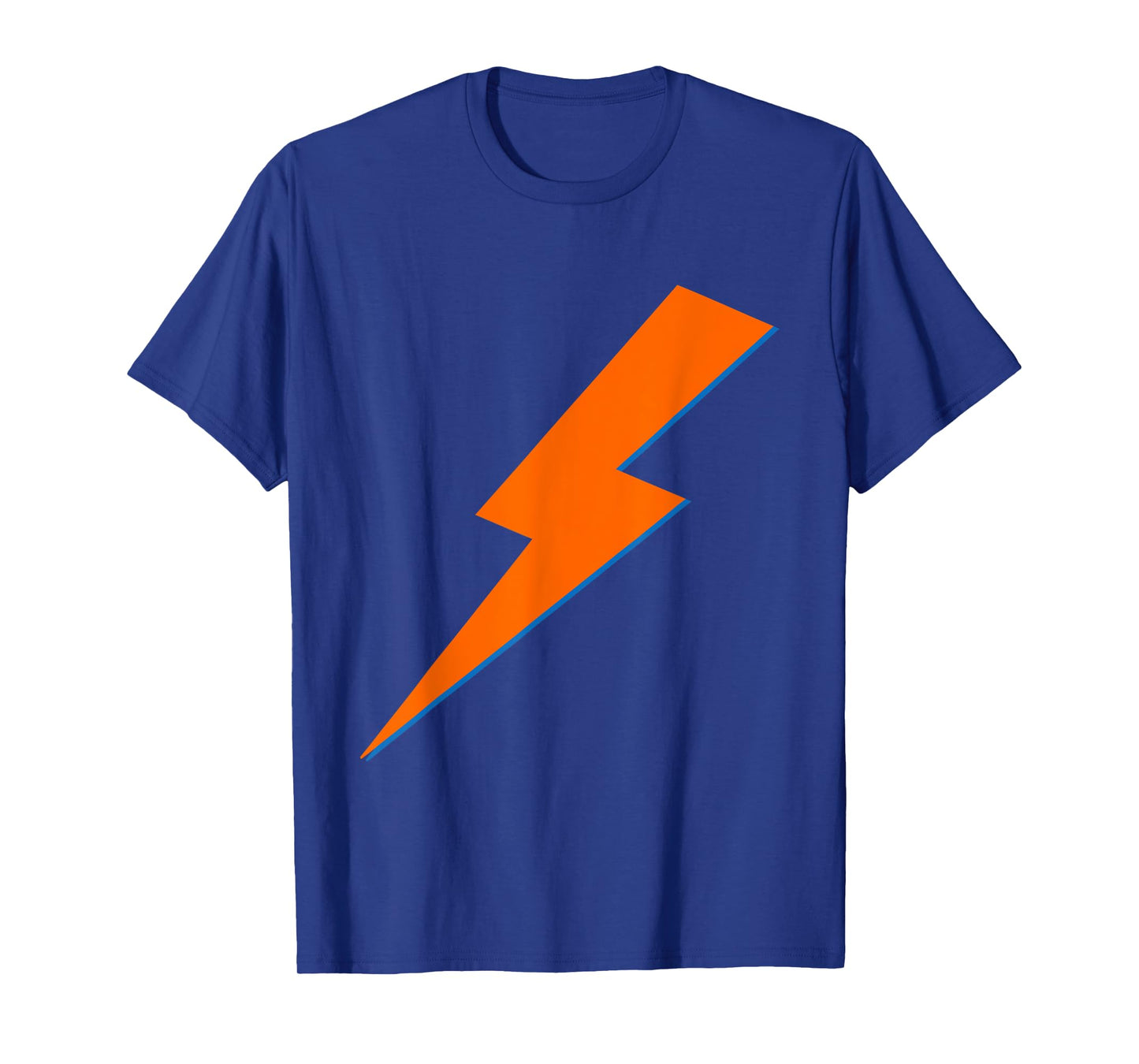 Cool Orange Blue Lightning Bolt Print T-Shirt