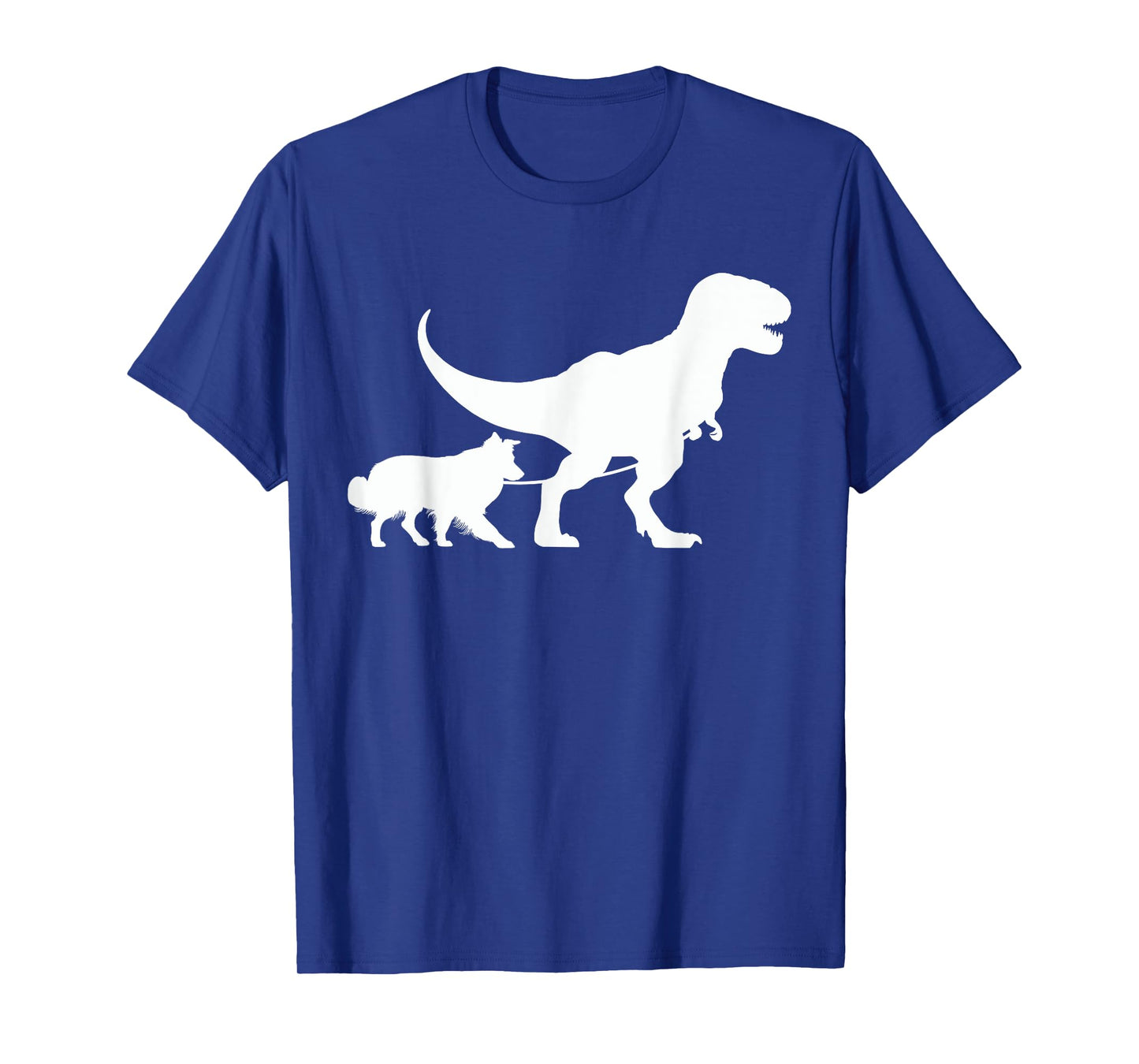 T-Rex Walking a Dog Funny Border Collie Dad Dog Lovers T-Shirt