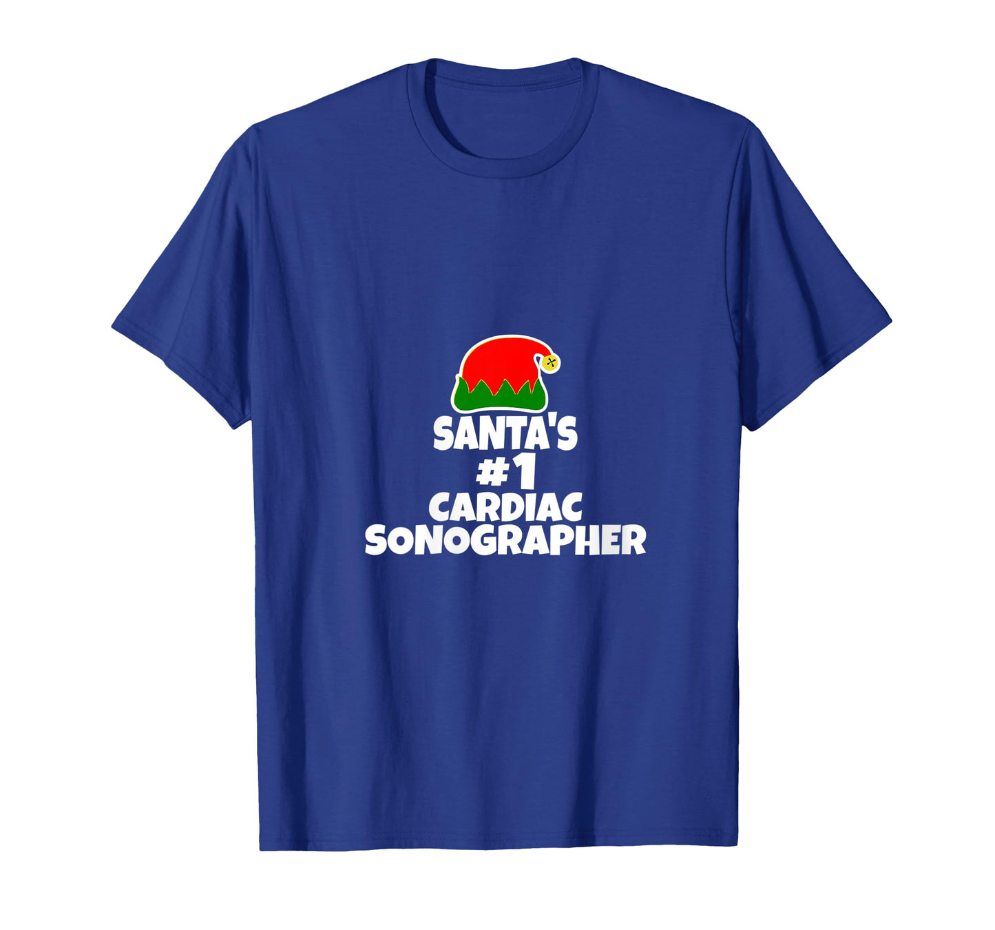 Womens Santa's #1 Cardiac Sonographer Echo Tech Christmas Holiday V-Neck T-Shirt