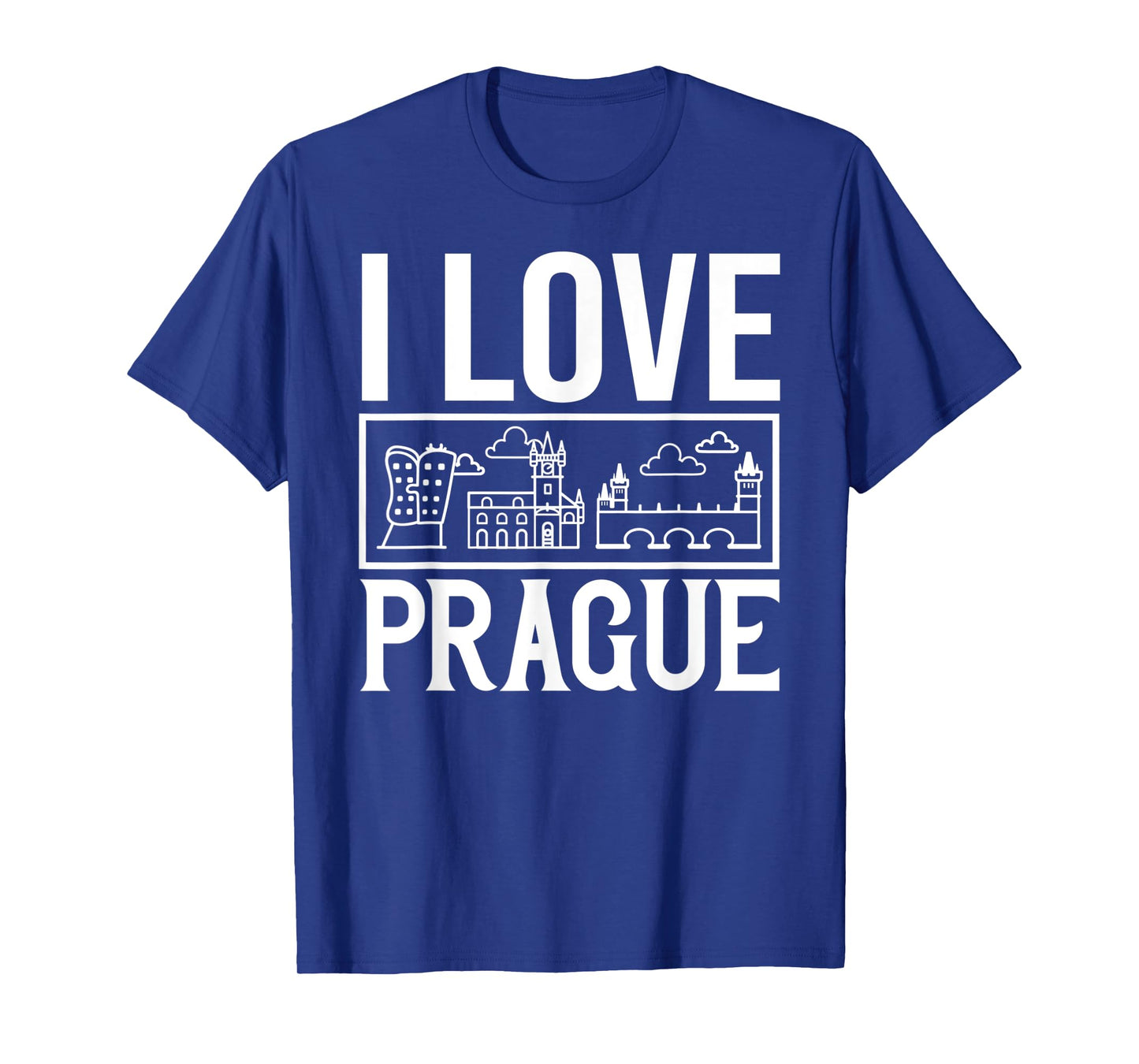 Prague Czech Republic City Skyline Map Travel T-Shirt