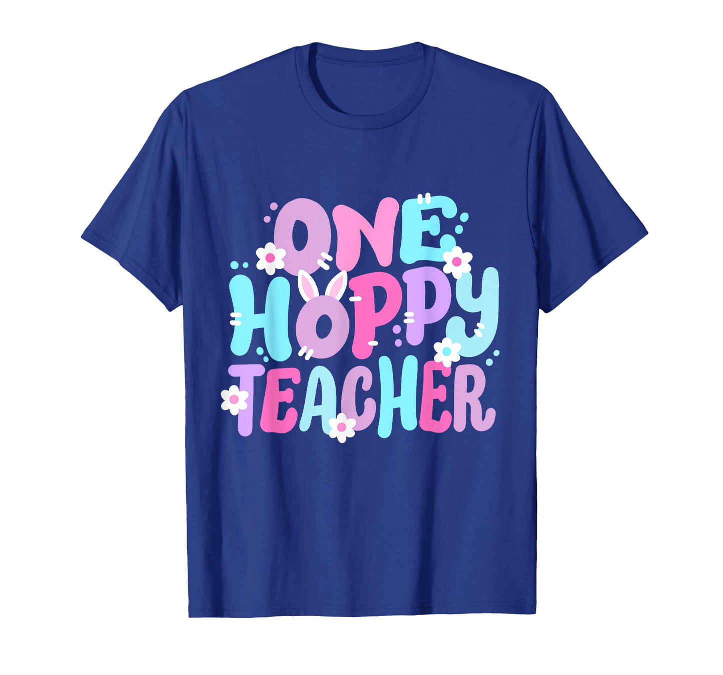 One Hoppy Teacher Retro Groovy Happy Easter Bunny Women T-Shirt