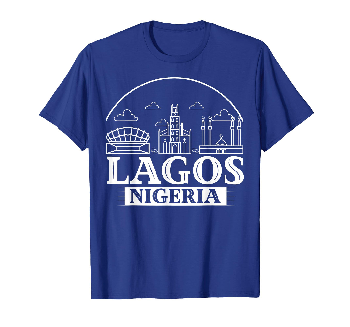 Lagos Nigeria City Skyline Map Travel T-Shirt