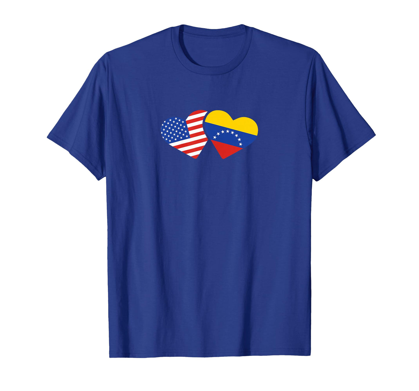 USA Venezuela Flag Hearts T Shirt Venezuelan American Love T-Shirt