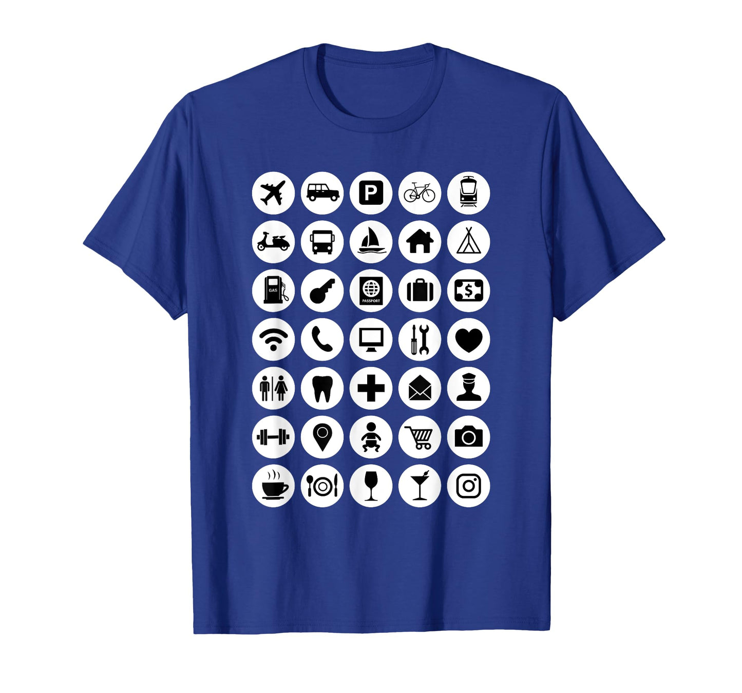 Travel Hack International Icons Backpacker Fan Tourist Help T-Shirt